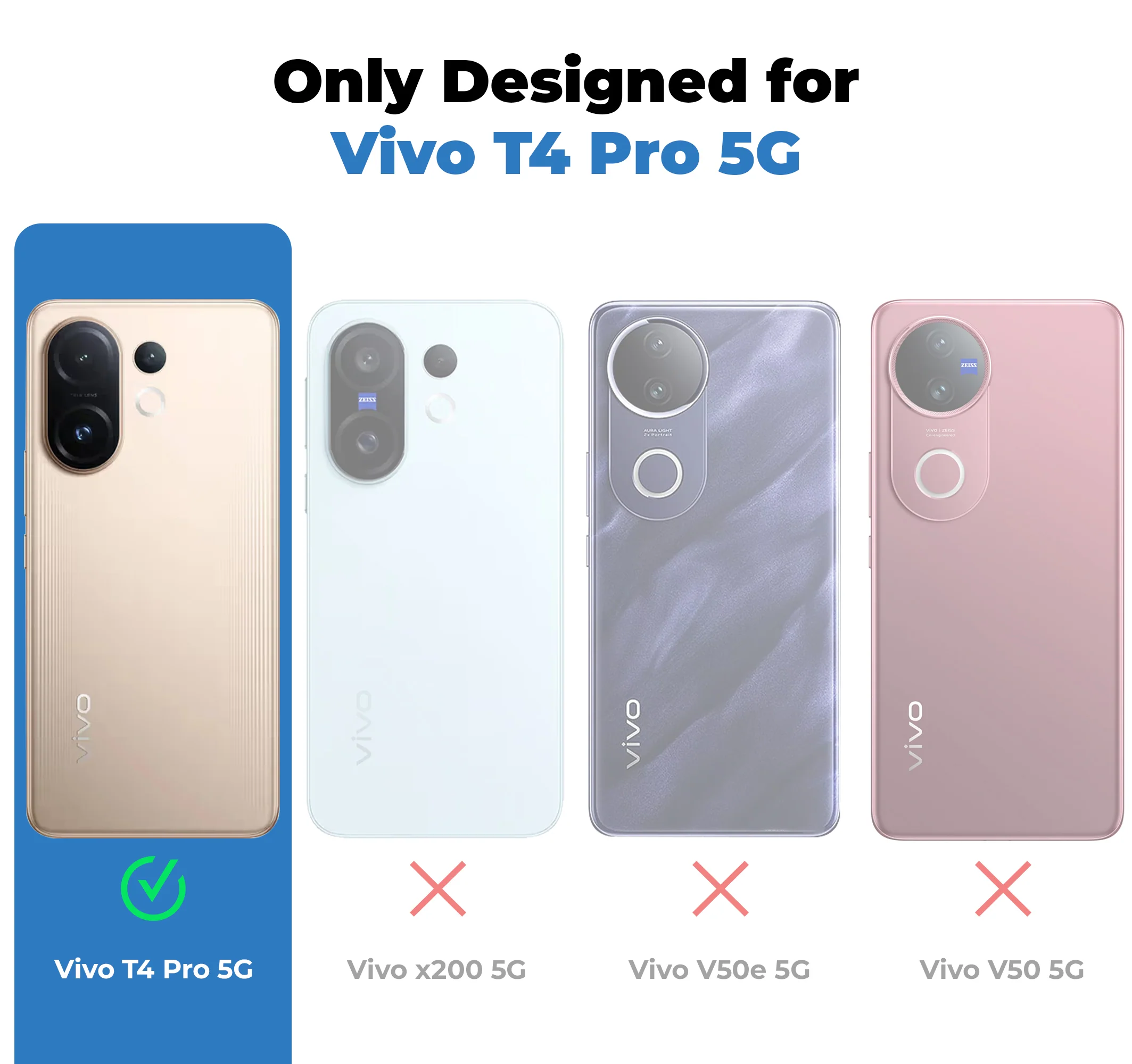 Frosted Sleek Matte With Raised Camera Protection Back Cover Case For Vivo T4 Pro 5G - Image 20