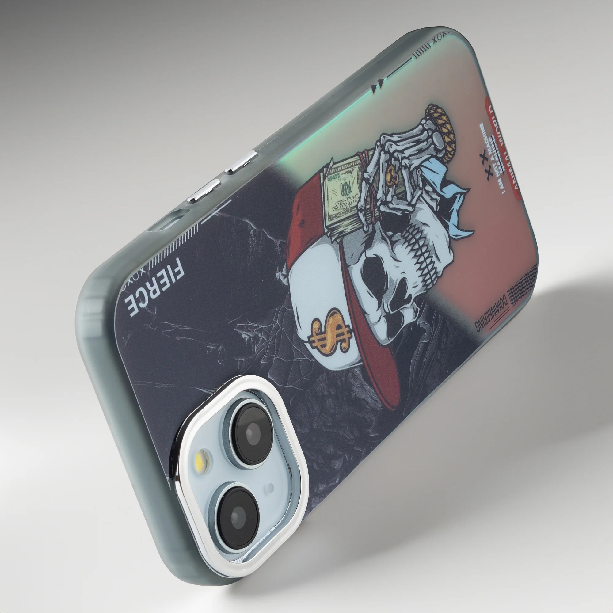 Night Glow & Shiny Hard Phone Cover with Silver Camera Ring For Apple iPhone 14 - Image 11