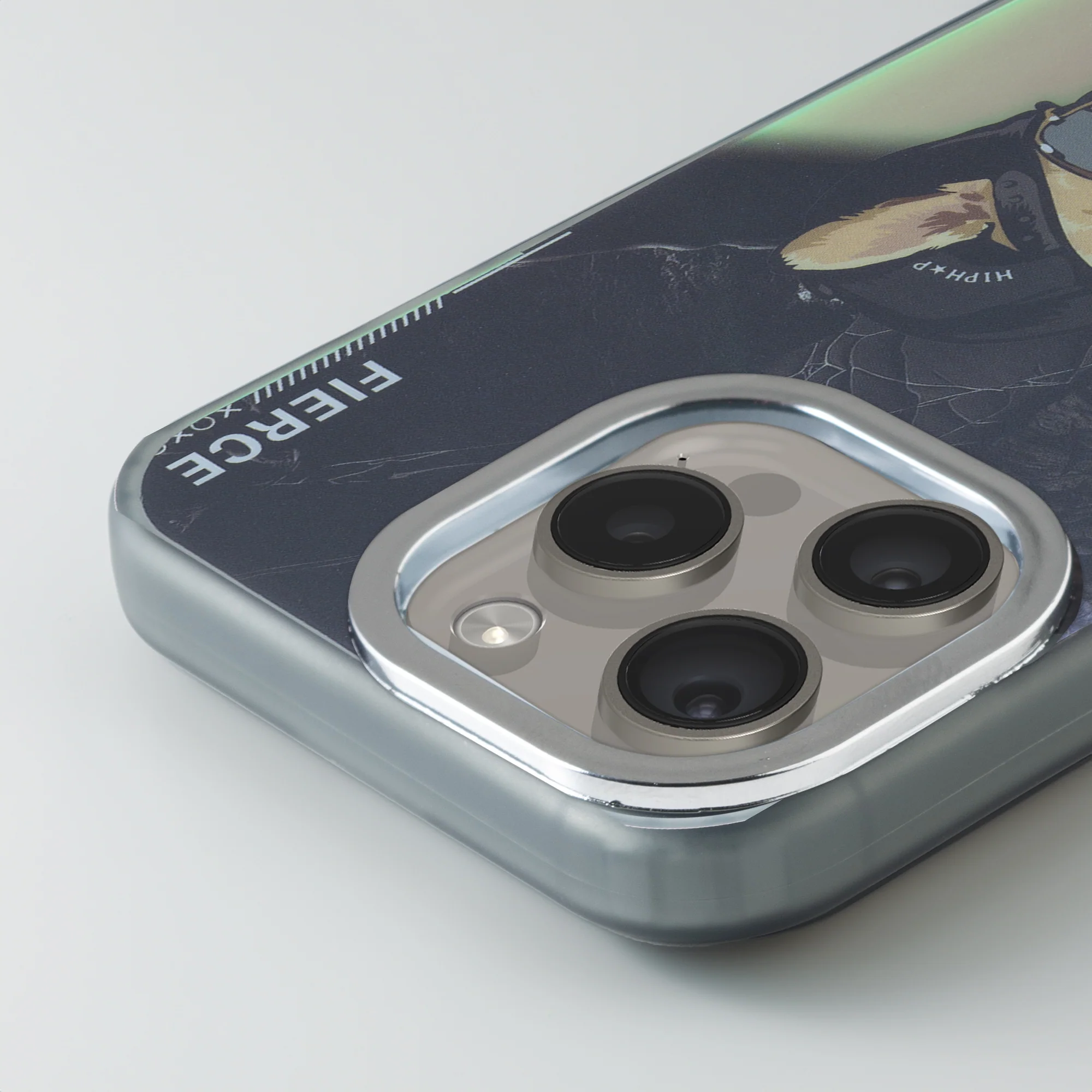 Night Glow & Shiny Hard Phone Cover with Silver Camera Ring For Apple iPhone 15 Pro Max - Image 30