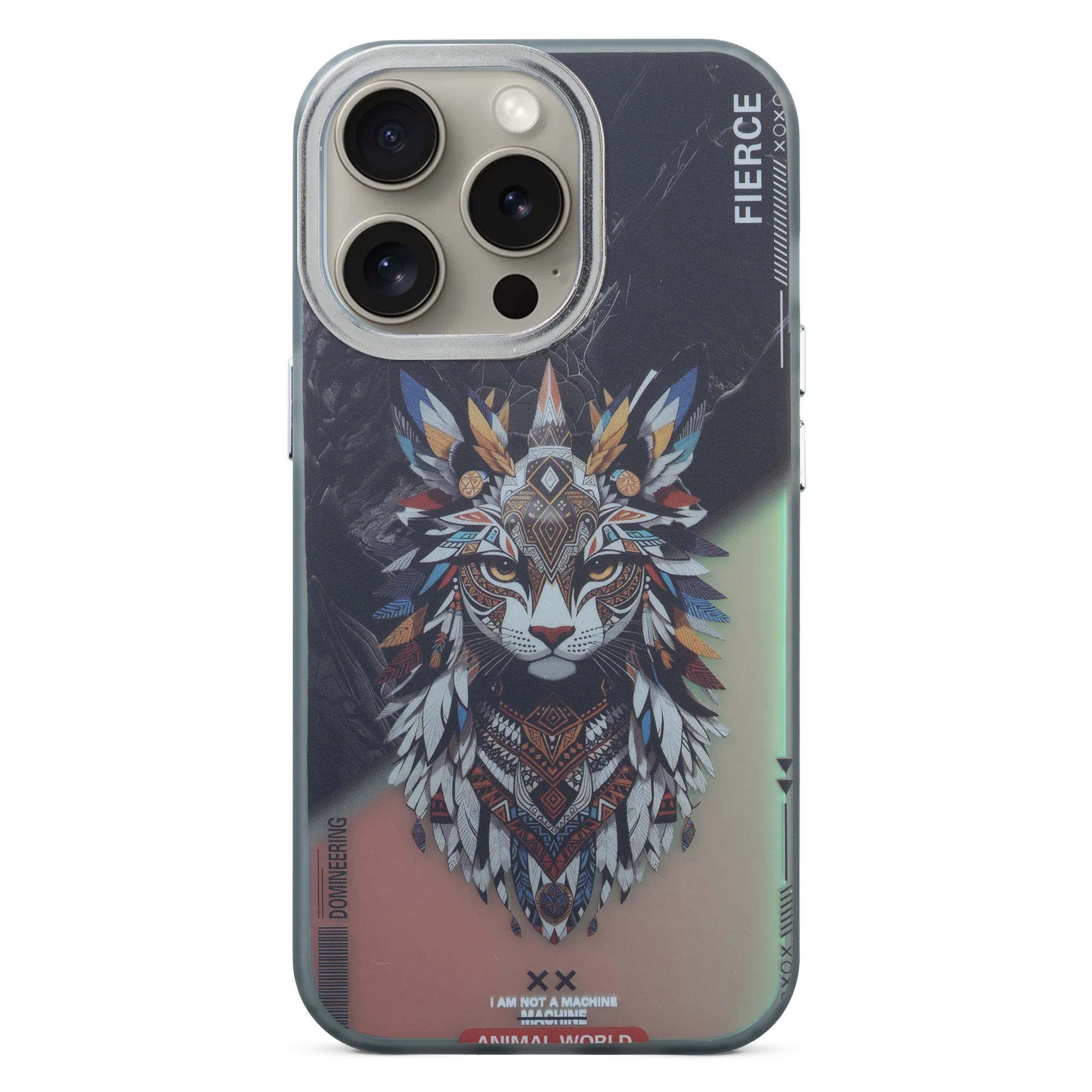 Night Glow & Shiny Hard Phone Cover with Silver Camera Ring For Apple iPhone 15 Pro Max - Image 6
