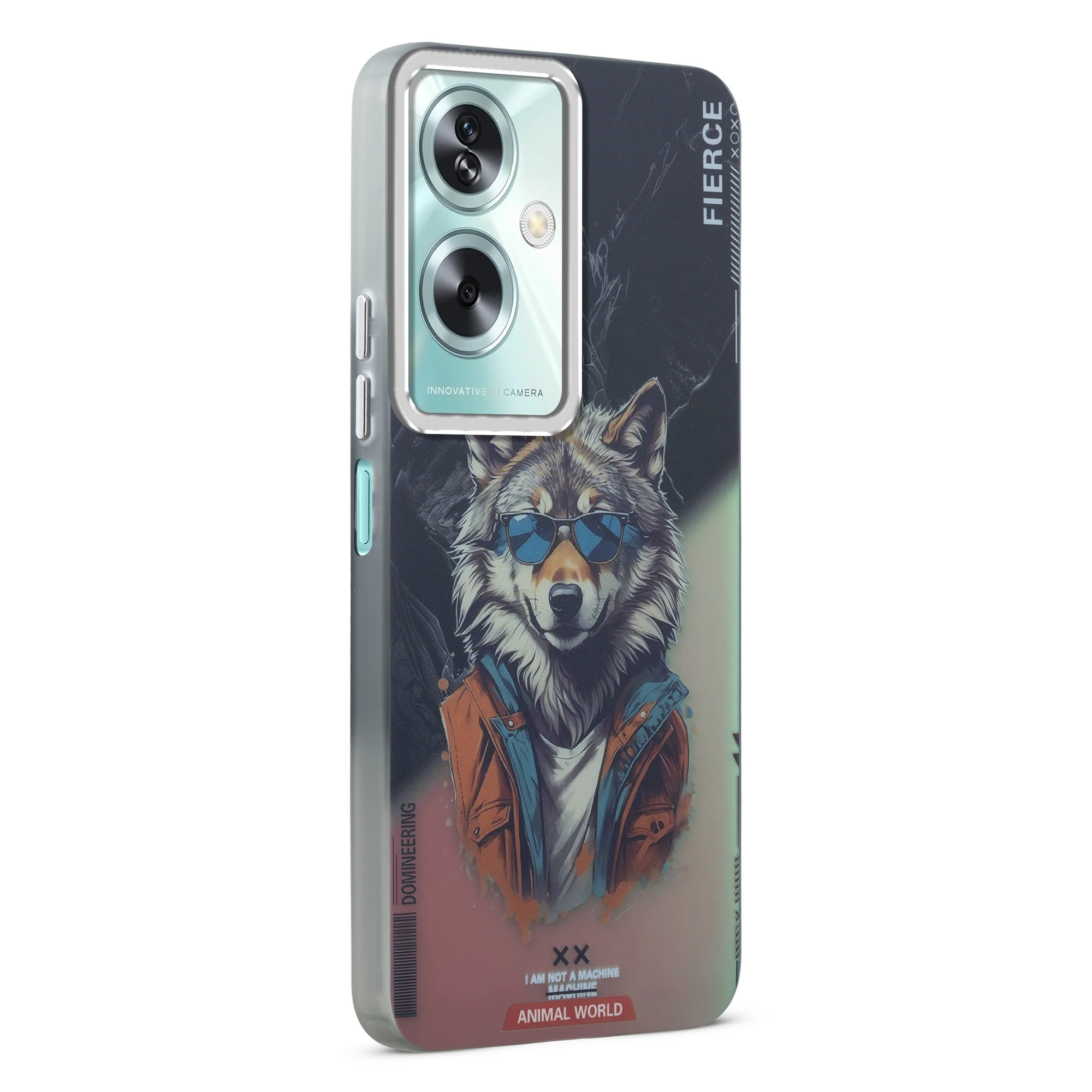 Night Glow & Shiny Hard Phone Cover with Silver Camera Ring For Oppo A79 5G - Image 12