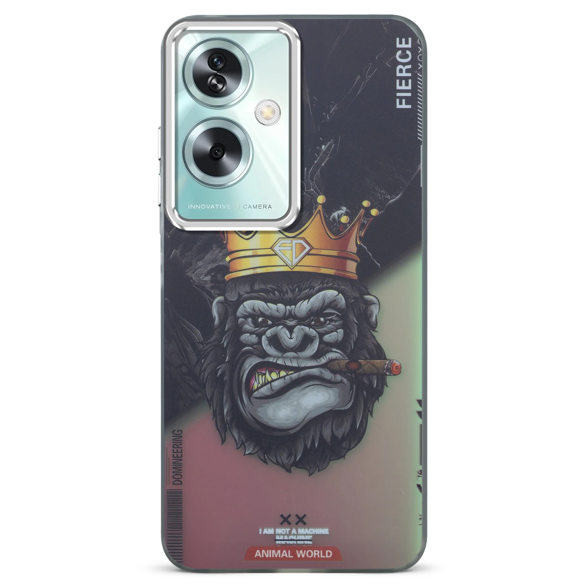 Night Glow & Shiny Hard Phone Cover with Silver Camera Ring For Oppo A79 5G - Image 16