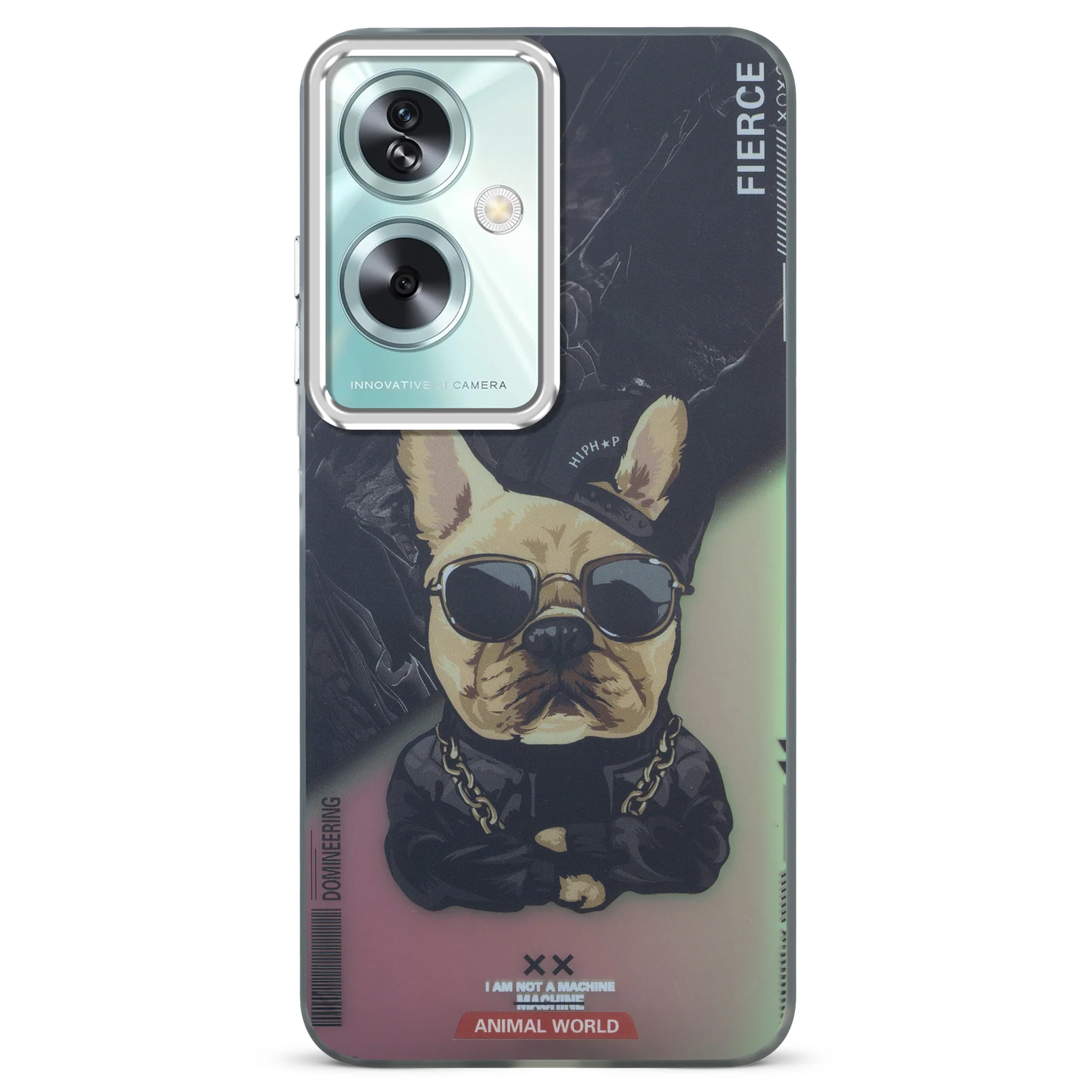 Night Glow & Shiny Hard Phone Cover with Silver Camera Ring For Oppo A79 5G - Image 21