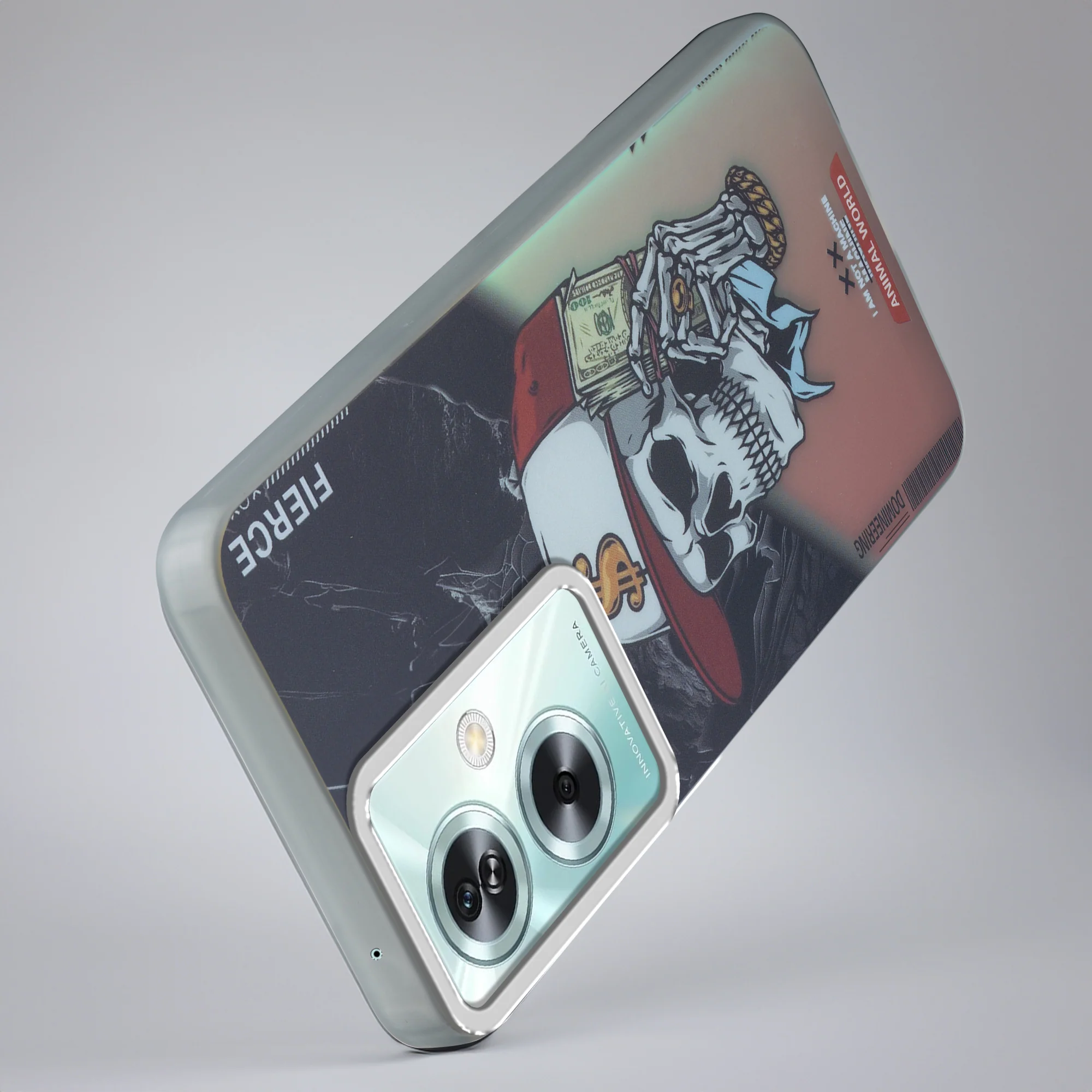 Night Glow & Shiny Hard Phone Cover with Silver Camera Ring For Oppo A79 5G - Image 29
