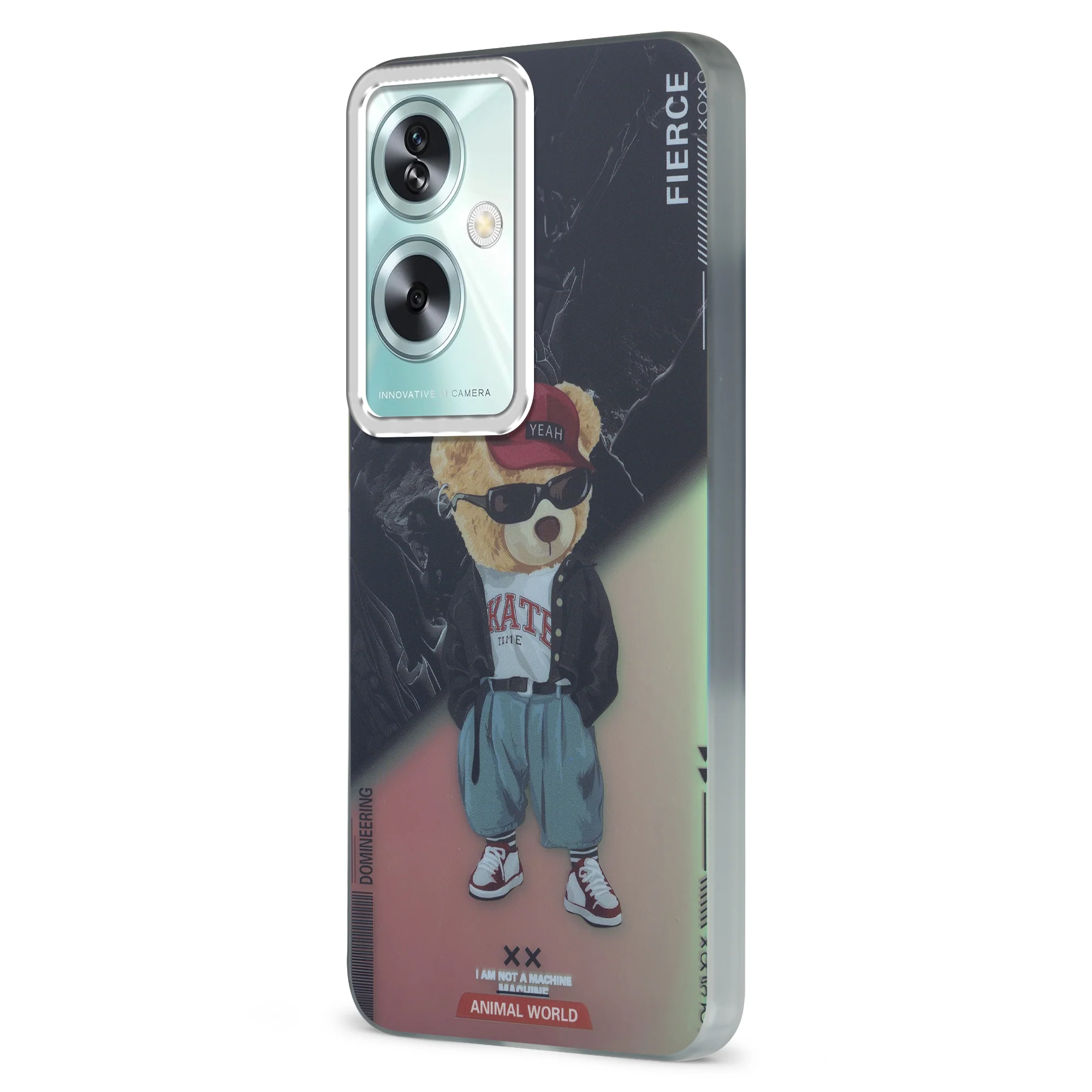 Night Glow & Shiny Hard Phone Cover with Silver Camera Ring For Oppo A79 5G - Image 33