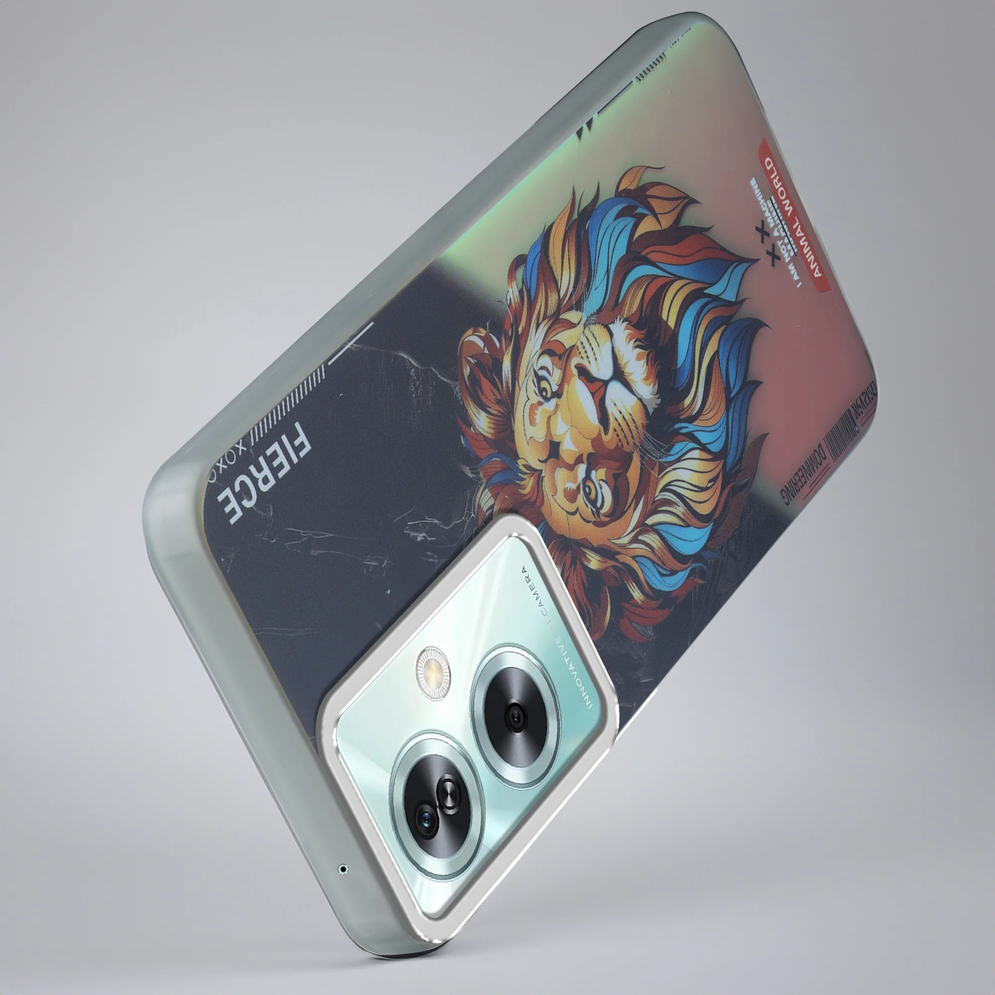 Night Glow & Shiny Hard Phone Cover with Silver Camera Ring For Oppo A79 5G - Image 9