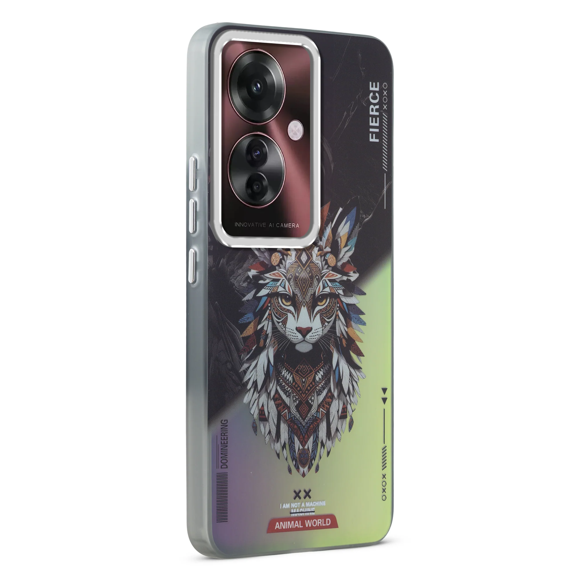 Night Glow & Shiny Hard Phone Cover with Silver Camera Ring For Oppo F25 Pro 5G - Image 2