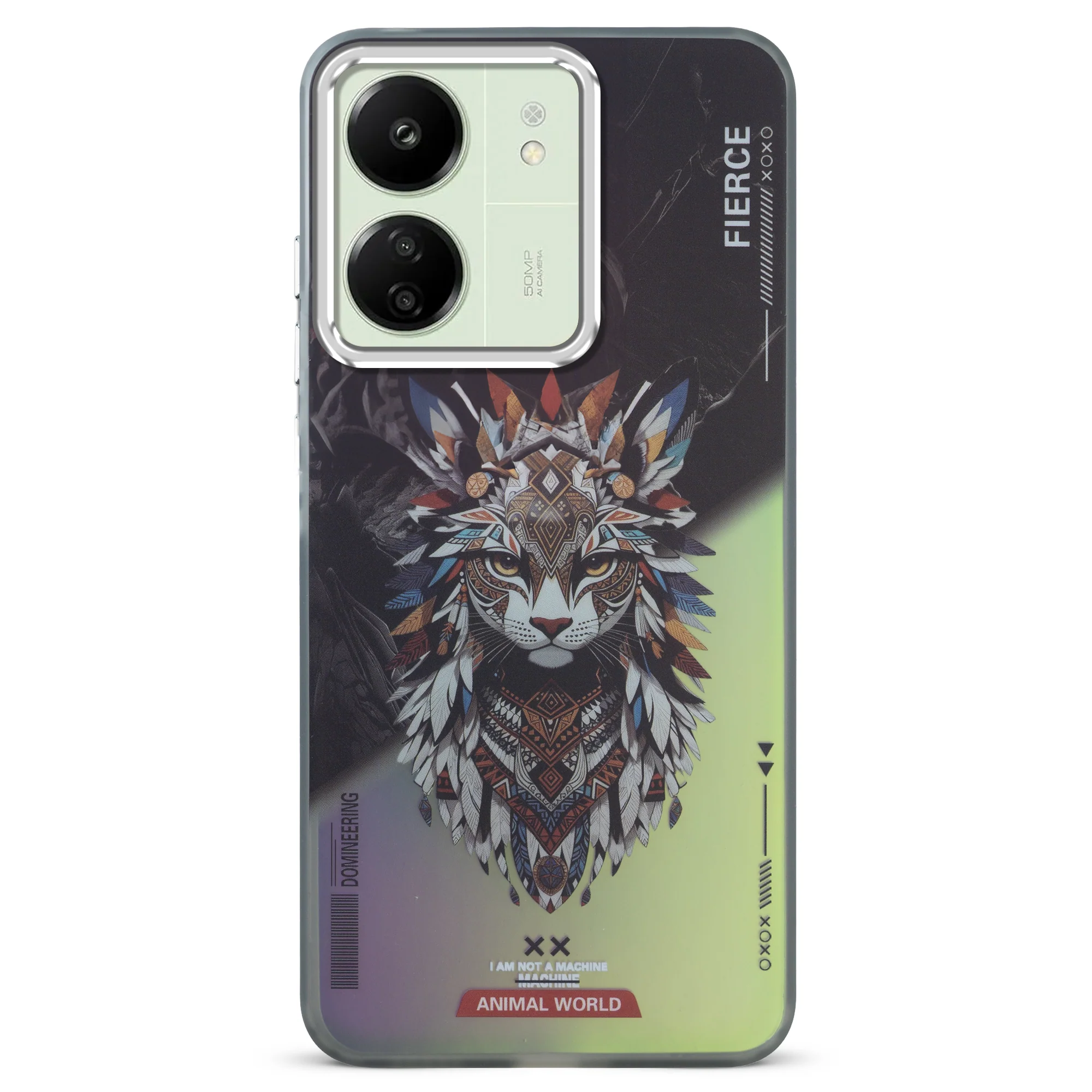 Night Glow & Shiny Hard Phone Cover with Silver Camera Ring For Redmi 13C 4G - Image 6