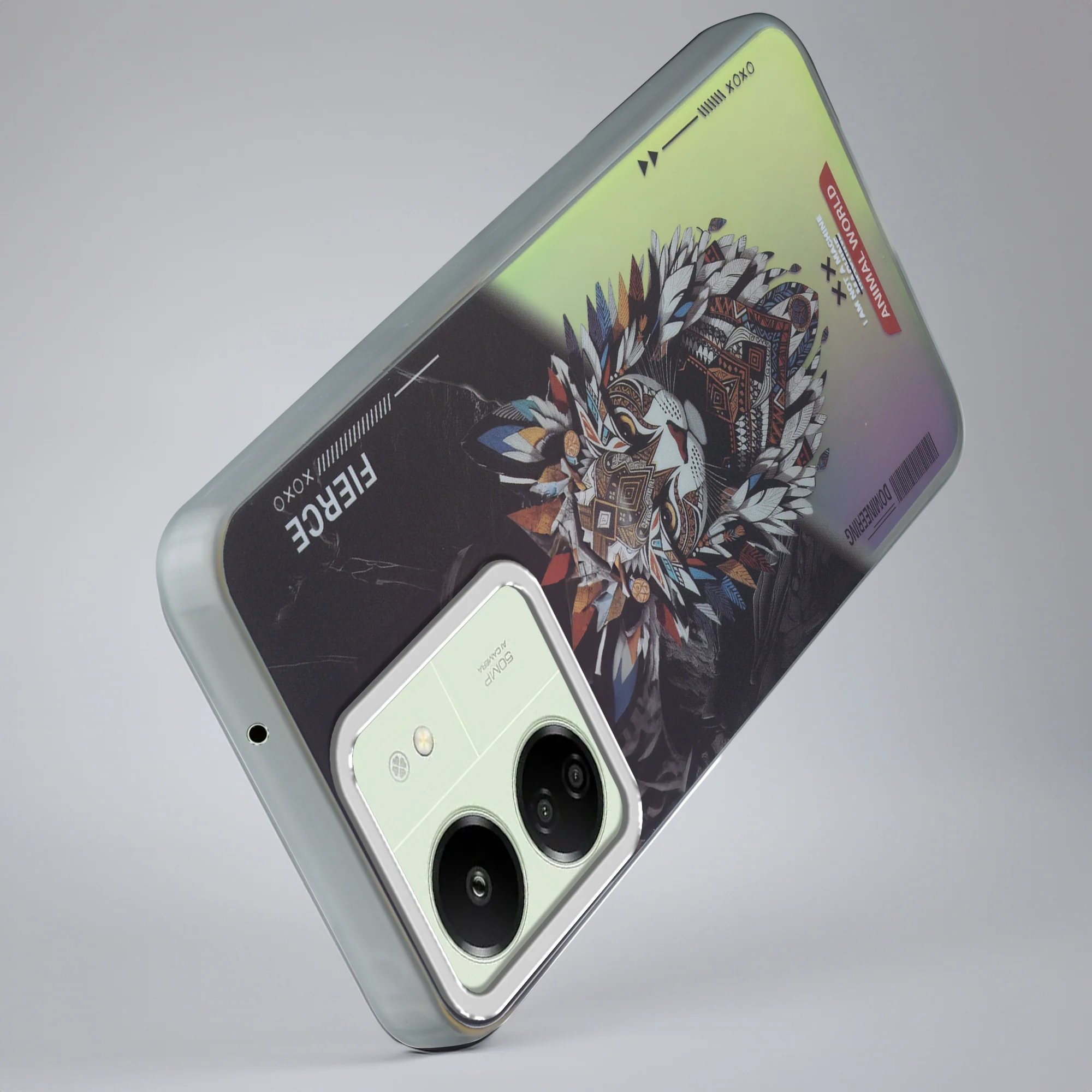 Night Glow & Shiny Hard Phone Cover with Silver Camera Ring For Redmi 13C 4G - Image 9