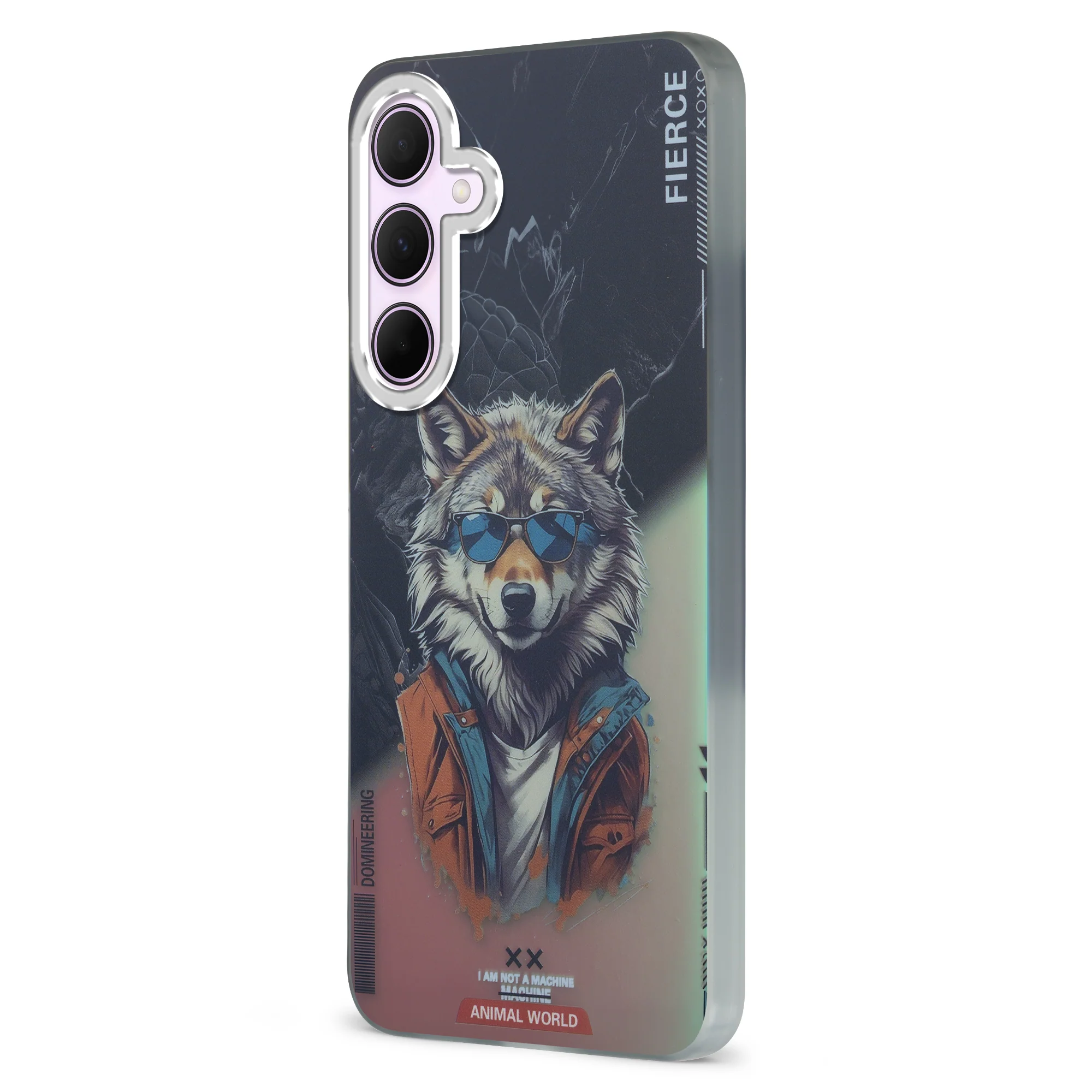 Night Glow & Shiny Hard Phone Cover with Silver Camera Ring For Samsung M55 5G - Image 19