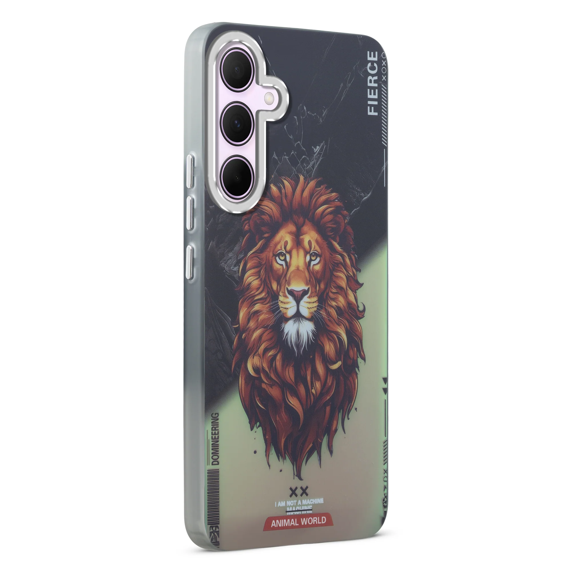 Night Glow & Shiny Hard Phone Cover with Silver Camera Ring For Samsung M55 5G - Image 3