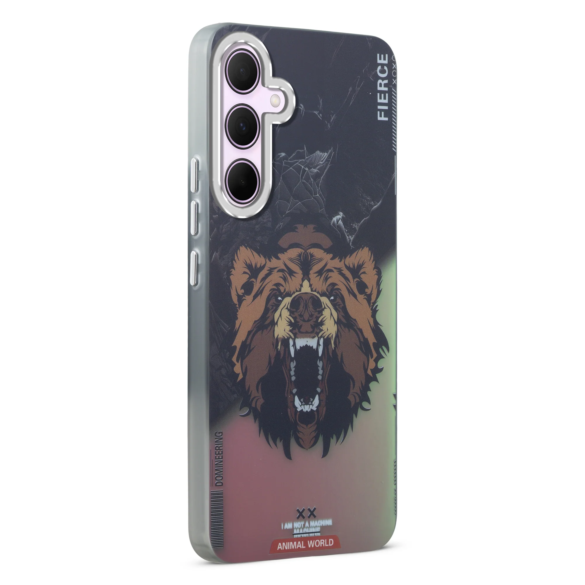 Night Glow & Shiny Hard Phone Cover with Silver Camera Ring For Samsung M55 5G - Image 48