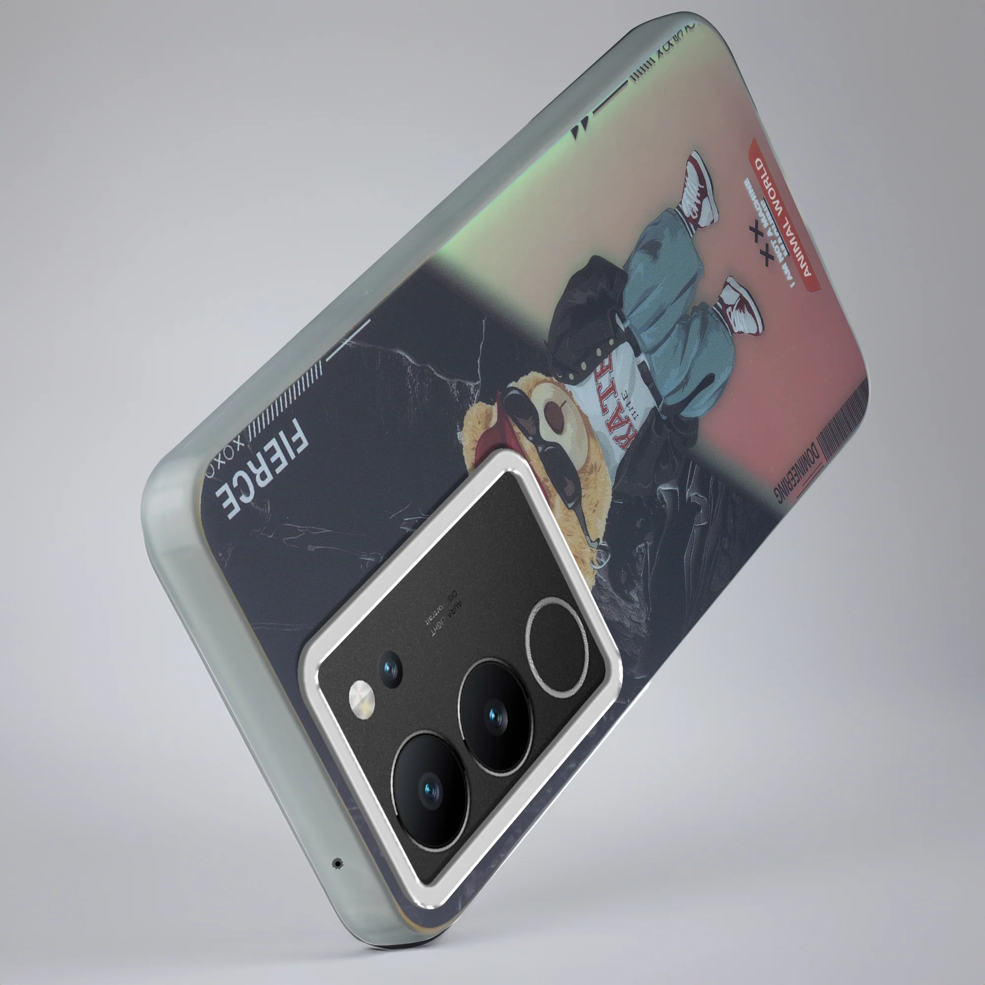 Night Glow & Shiny Hard Phone Cover with Silver Camera Ring For Vivo V29 5G - Image 11