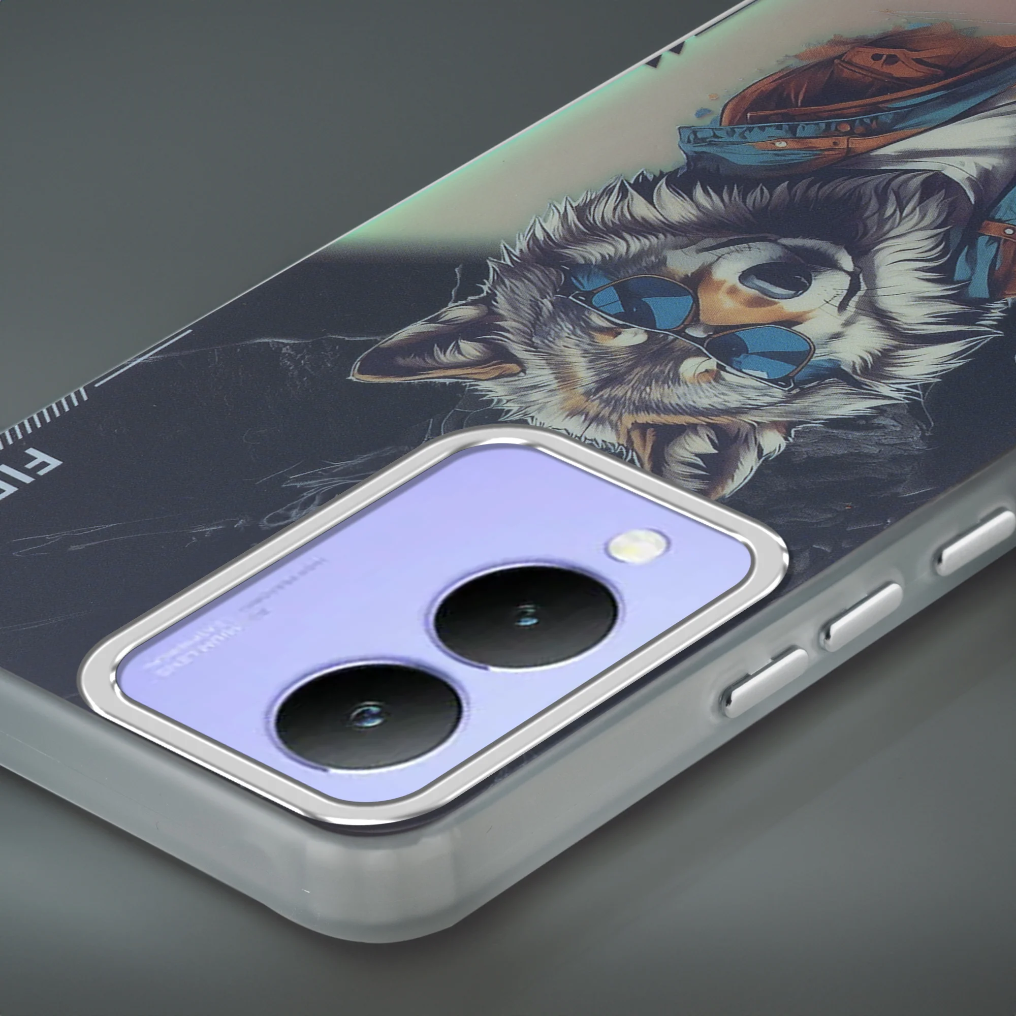 Night Glow & Shiny Hard Phone Cover with Silver Camera Ring For Vivo Y17s - Image 24