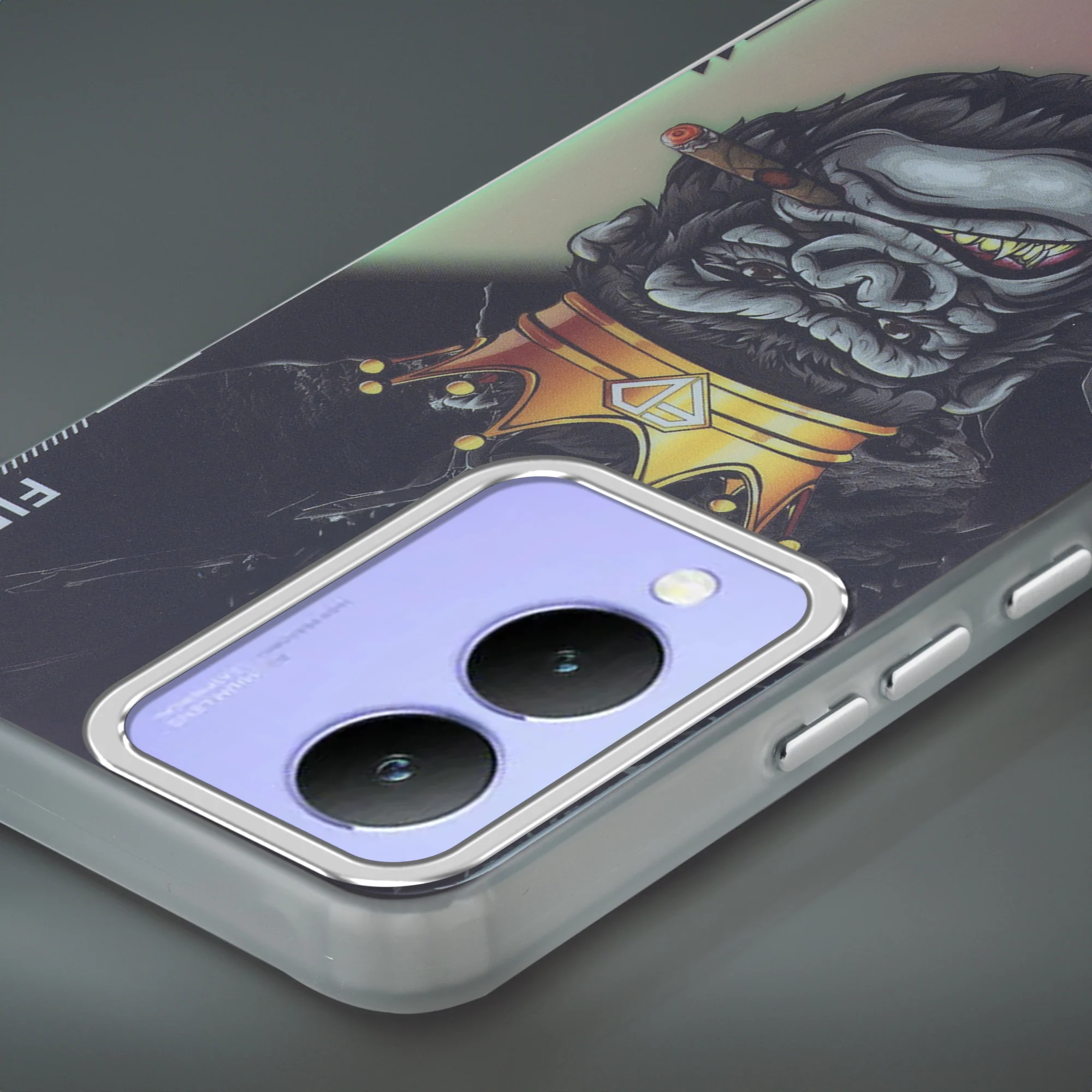 Night Glow & Shiny Hard Phone Cover with Silver Camera Ring For Vivo Y17s - Image 30