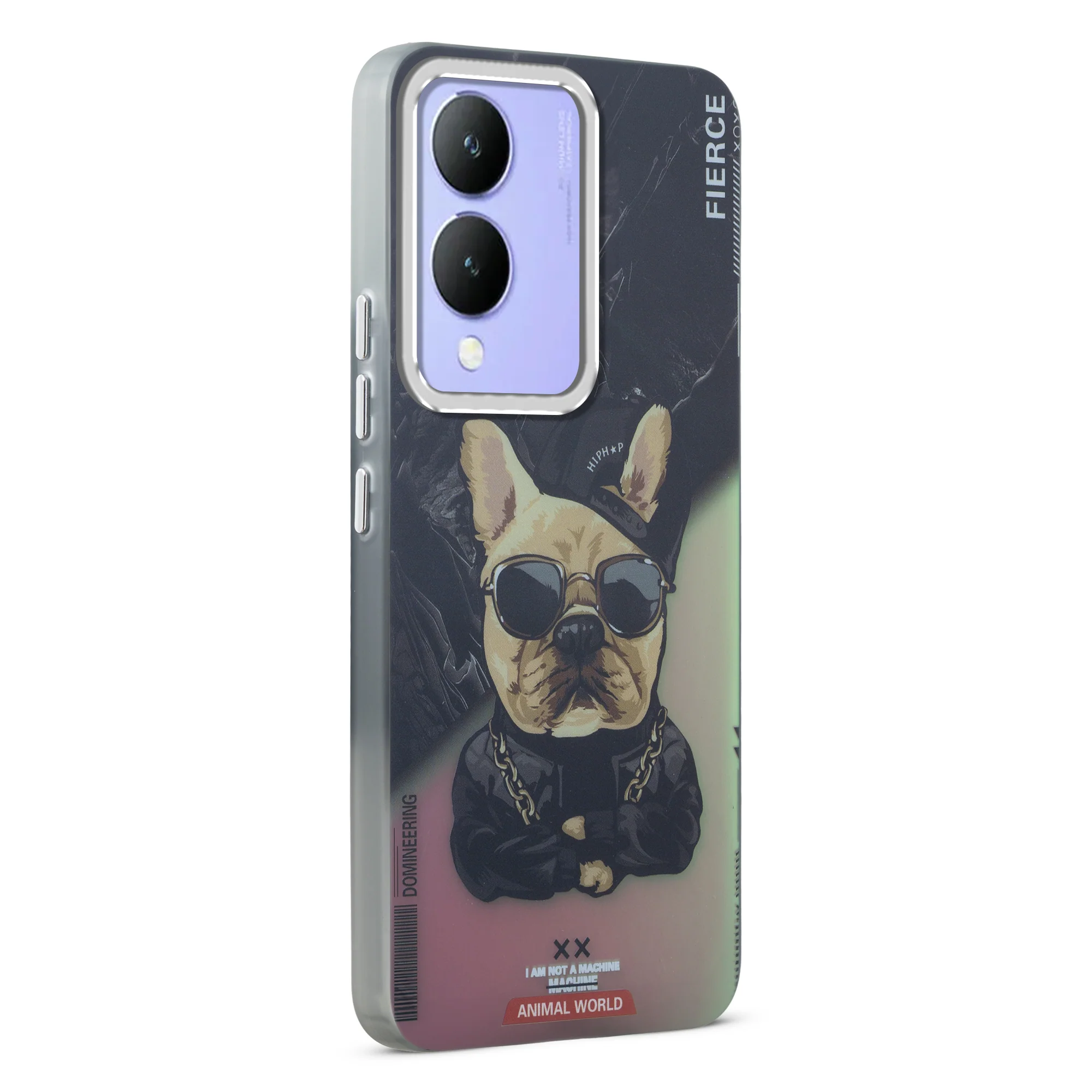 Night Glow & Shiny Hard Phone Cover with Silver Camera Ring For Vivo Y17s - Image 33