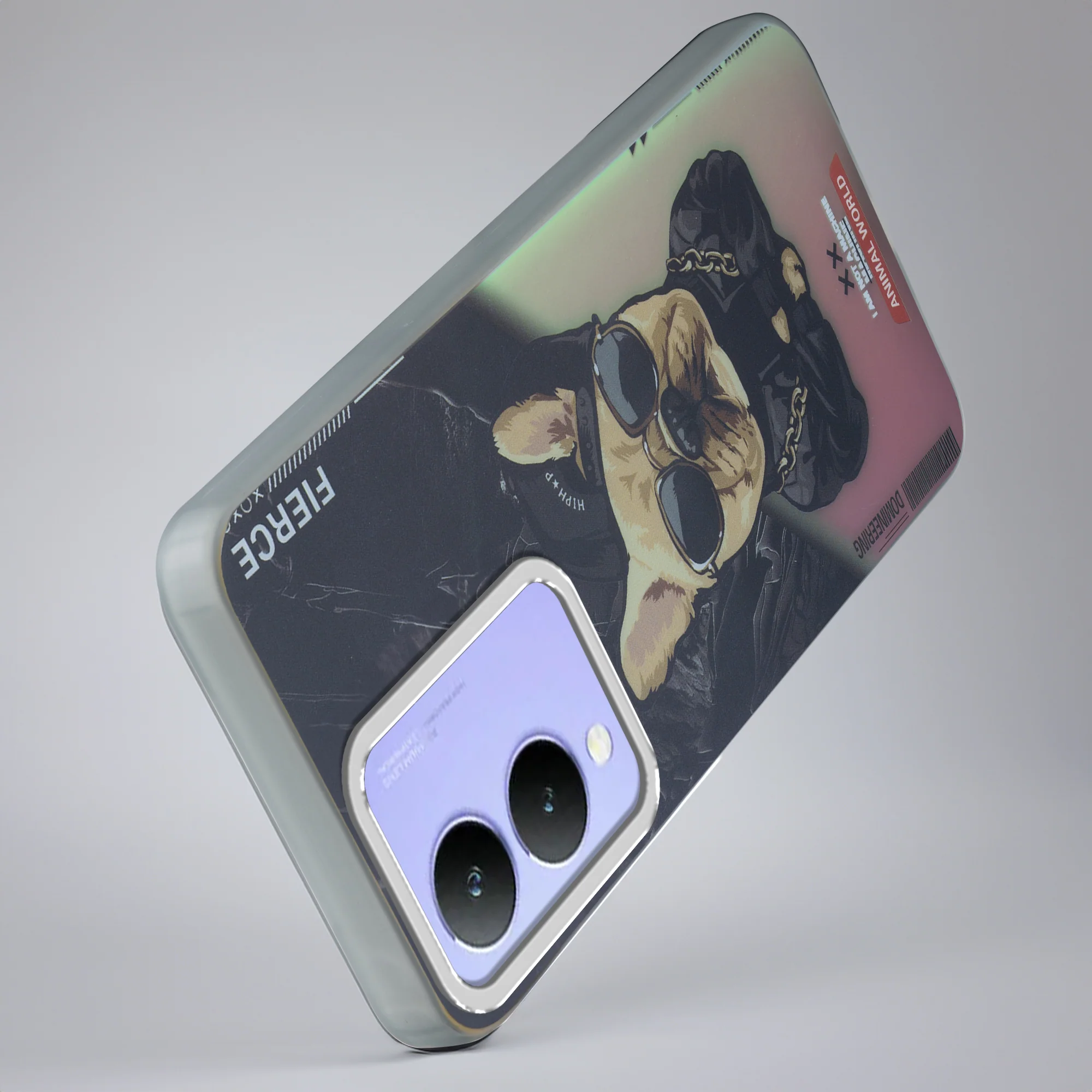 Night Glow & Shiny Hard Phone Cover with Silver Camera Ring For Vivo Y17s - Image 35