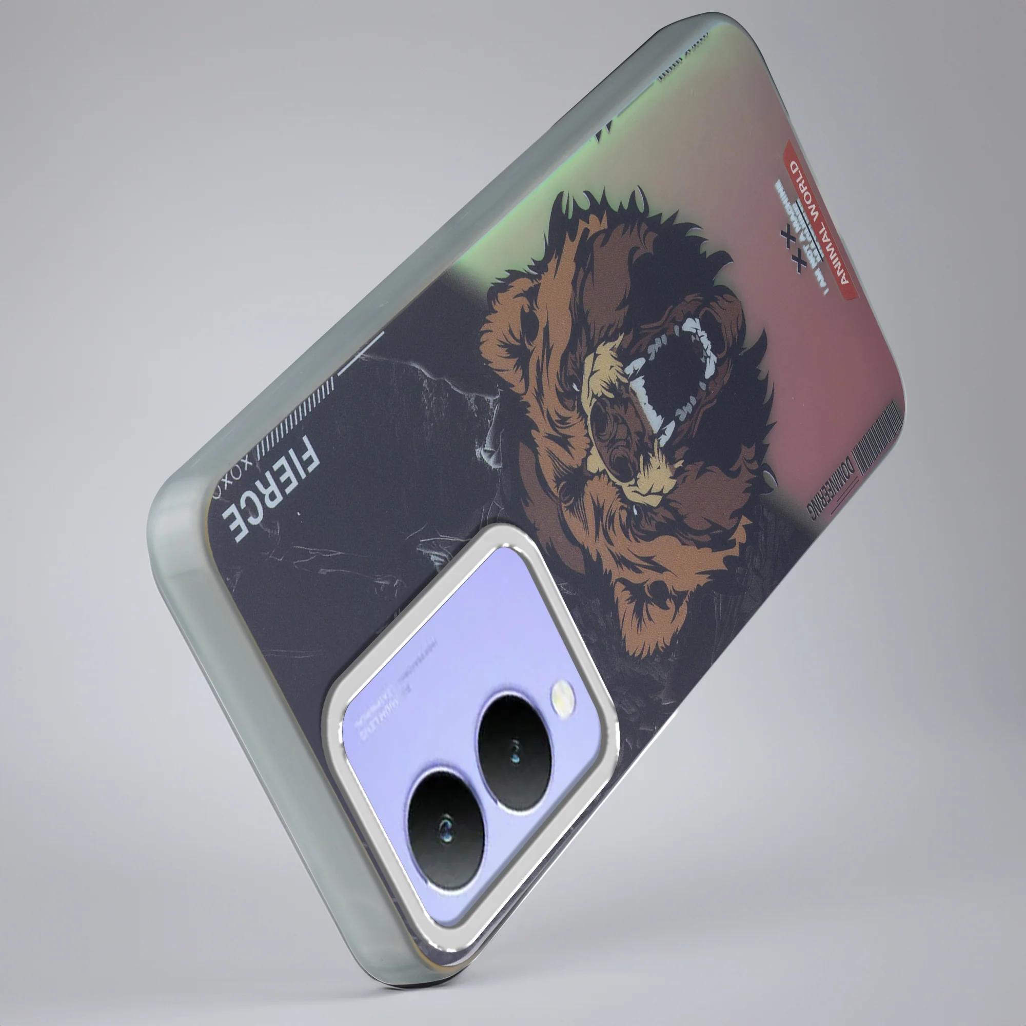 Night Glow & Shiny Hard Phone Cover with Silver Camera Ring For Vivo Y17s - Image 59
