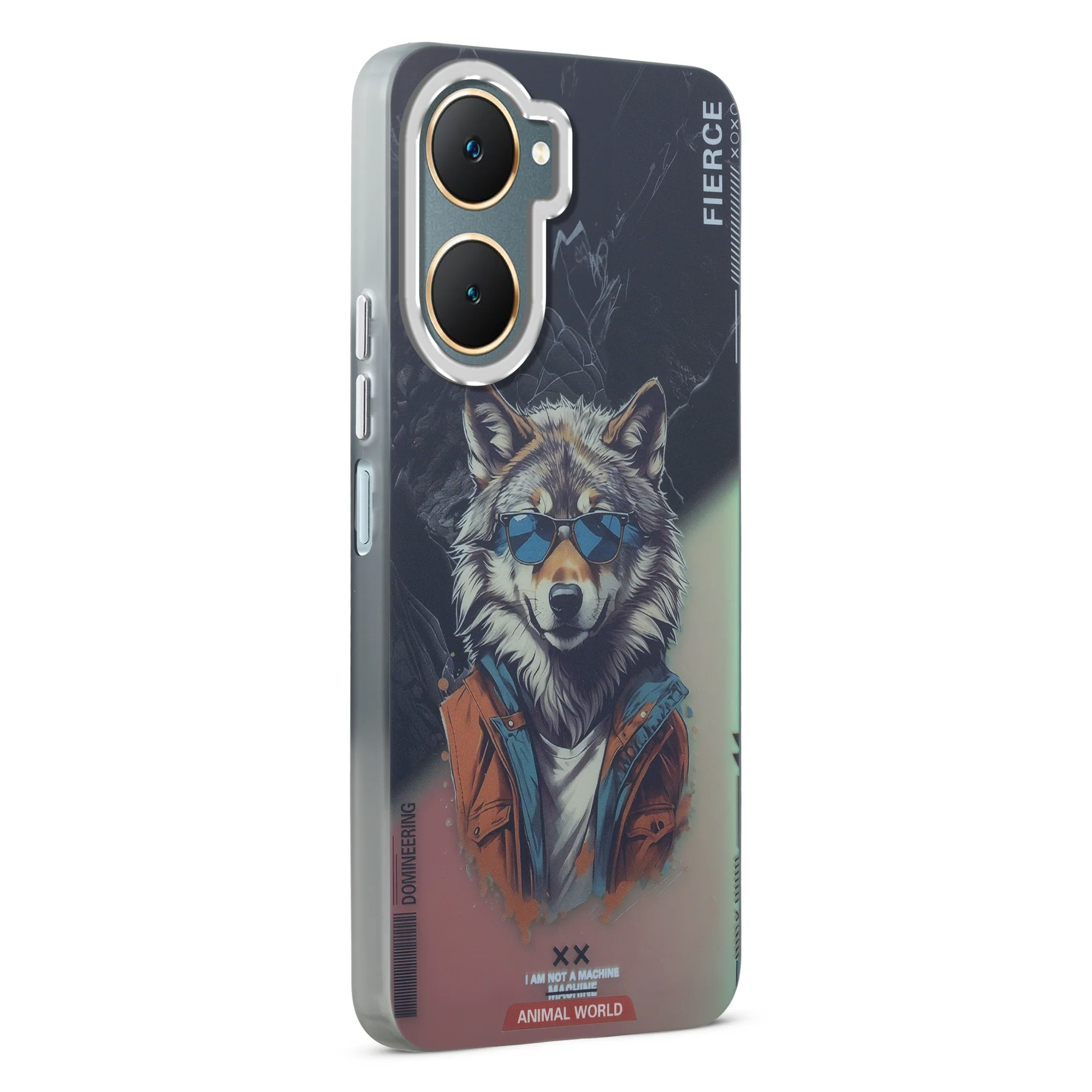 Night Glow & Shiny Hard Phone Cover with Silver Camera Ring For Vivo Y18 - Image 17