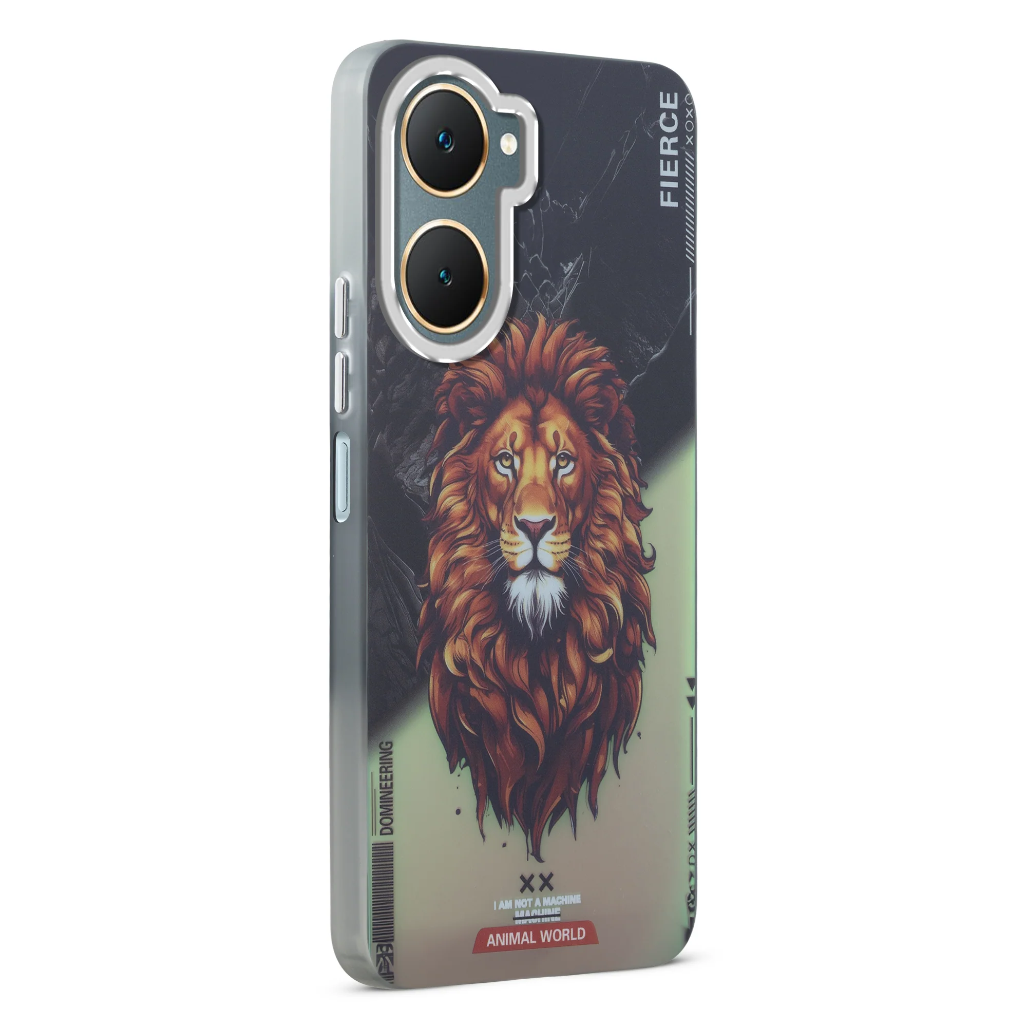 Night Glow & Shiny Hard Phone Cover with Silver Camera Ring For Vivo Y18 - Image 2