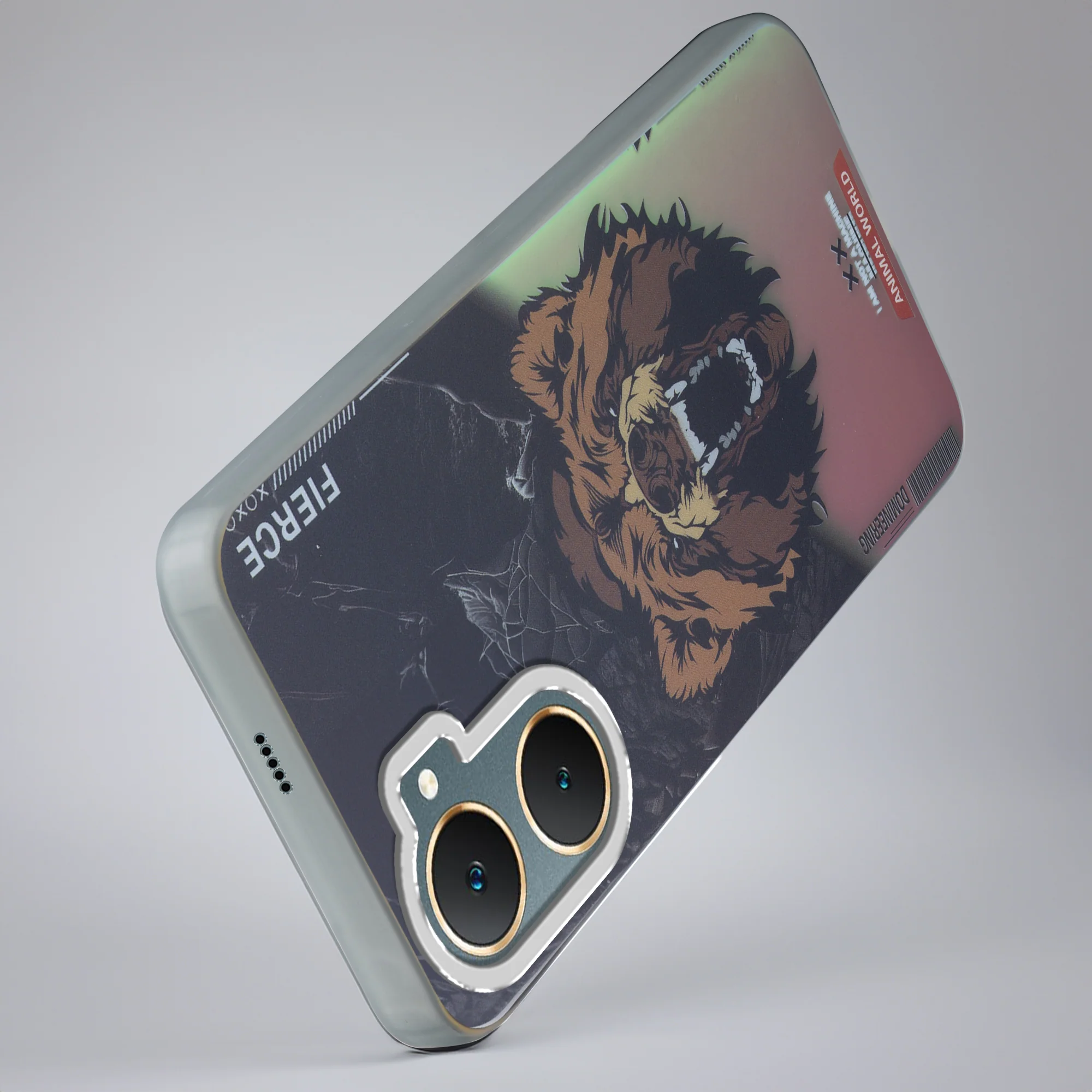 Night Glow & Shiny Hard Phone Cover with Silver Camera Ring For Vivo Y18 - Image 49
