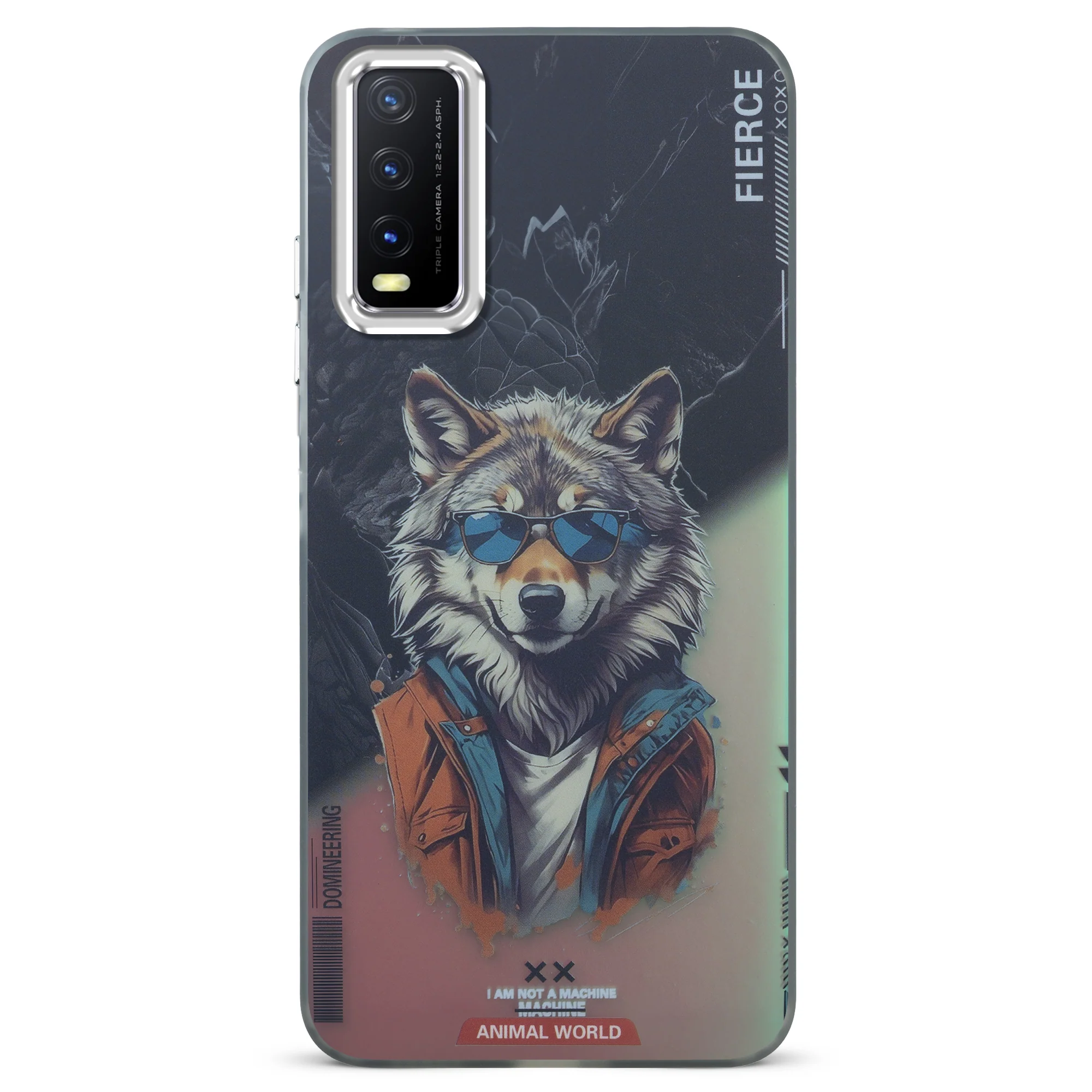 Night Glow & Shiny Hard Phone Cover with Silver Camera Ring For Vivo Y20 - Image 19