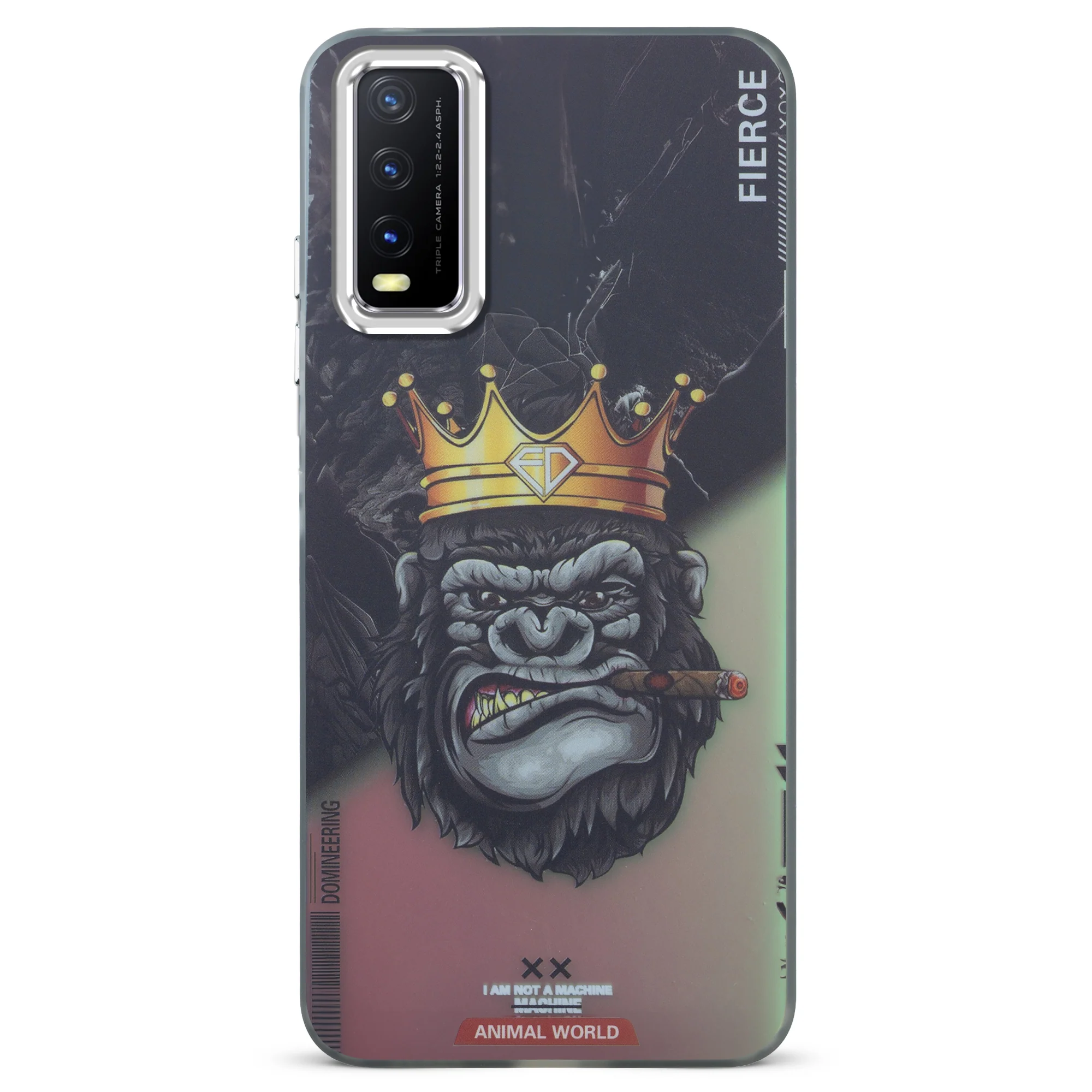Night Glow & Shiny Hard Phone Cover with Silver Camera Ring For Vivo Y20 - Image 25