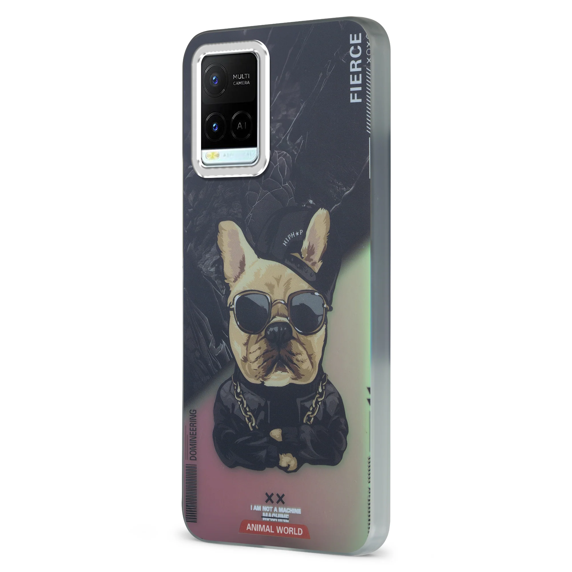 Night Glow & Shiny Hard Phone Cover with Silver Camera Ring For Vivo Y21 2021 - Image 16