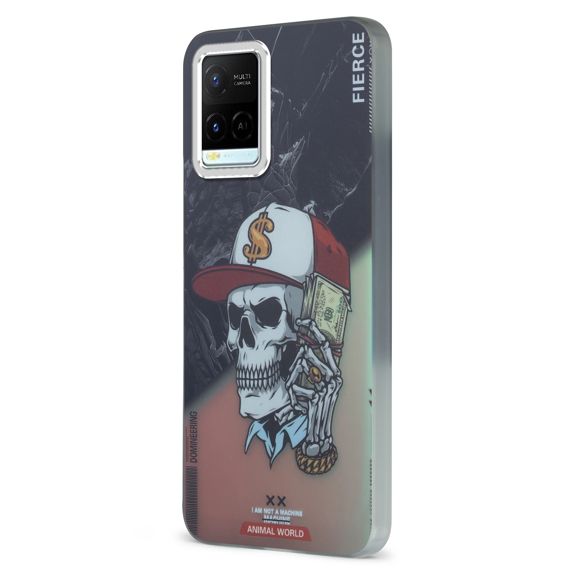 Night Glow & Shiny Hard Phone Cover with Silver Camera Ring For Vivo Y21 2021 - Image 22