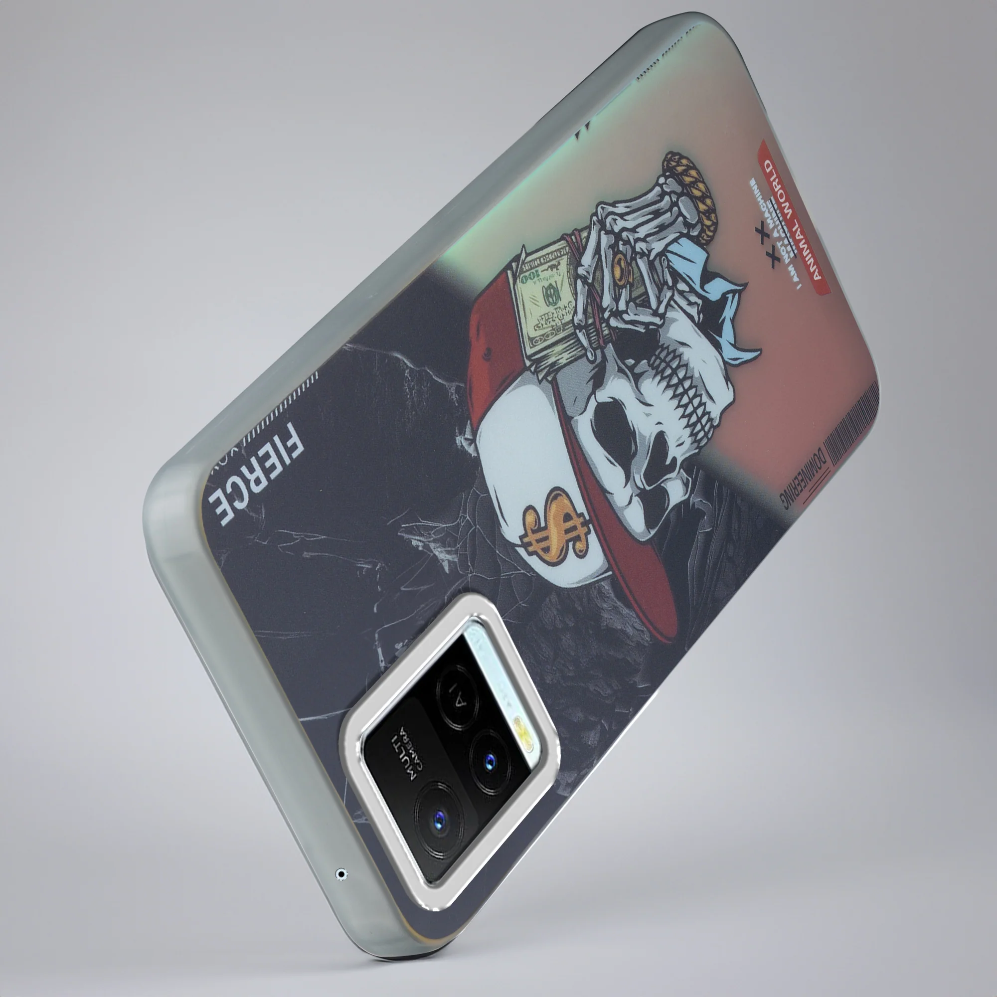 Night Glow & Shiny Hard Phone Cover with Silver Camera Ring For Vivo Y21 2021 - Image 23