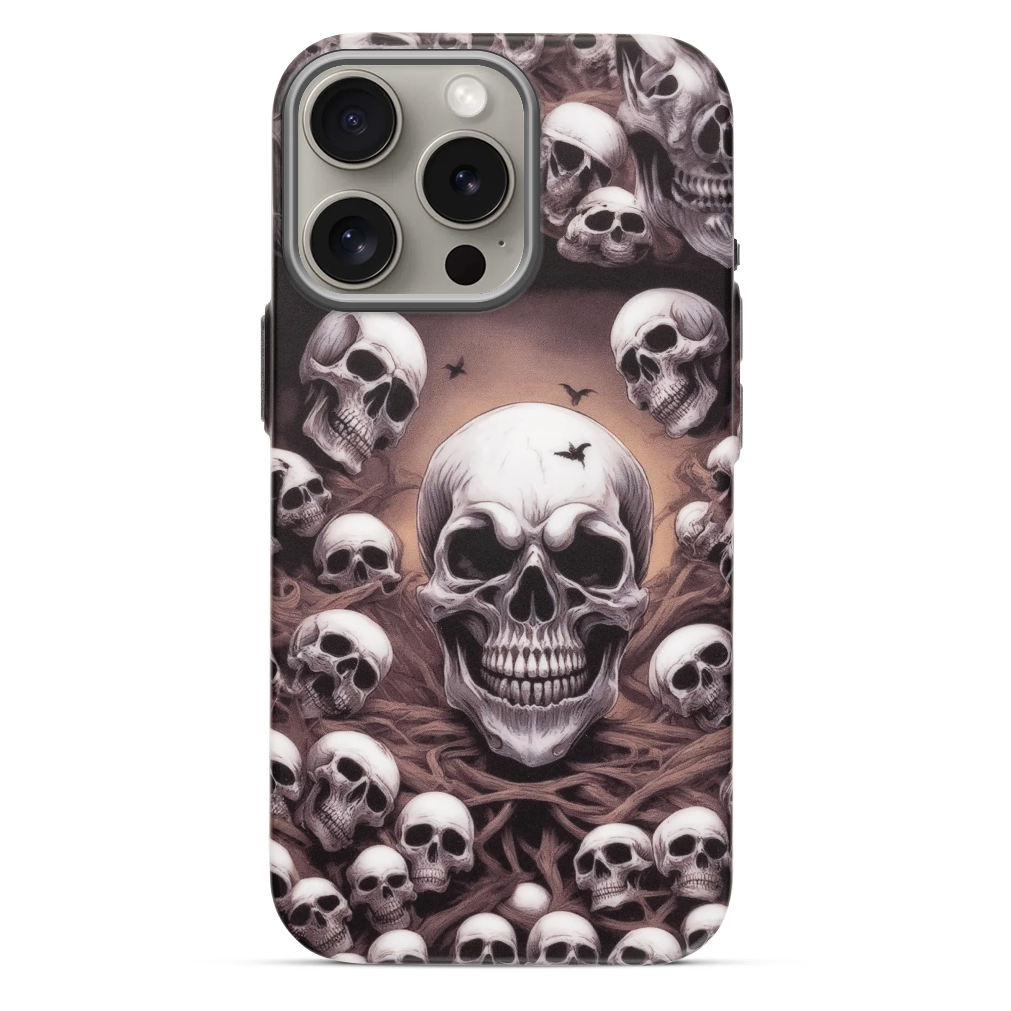 Nightfall Skull Cluster Design With Hard Back Case For Apple iPhone 15 Pro - Image 17