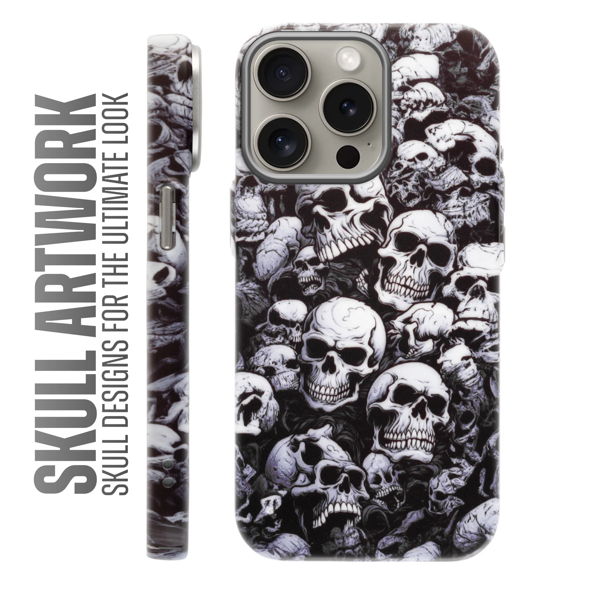 Nightfall Skull Cluster Design With Hard Back Case For Apple iPhone 15 Pro - Image 49