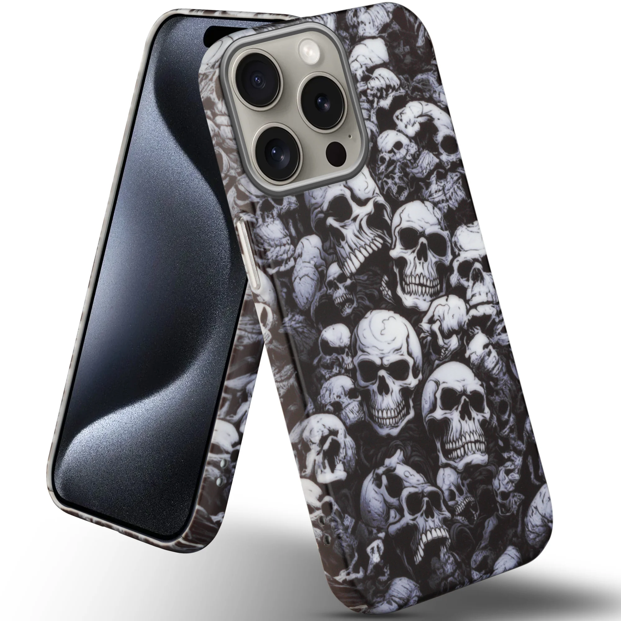 Nightfall Skull Cluster Design With Hard Back Case For Apple iPhone 15 Pro - Image 52