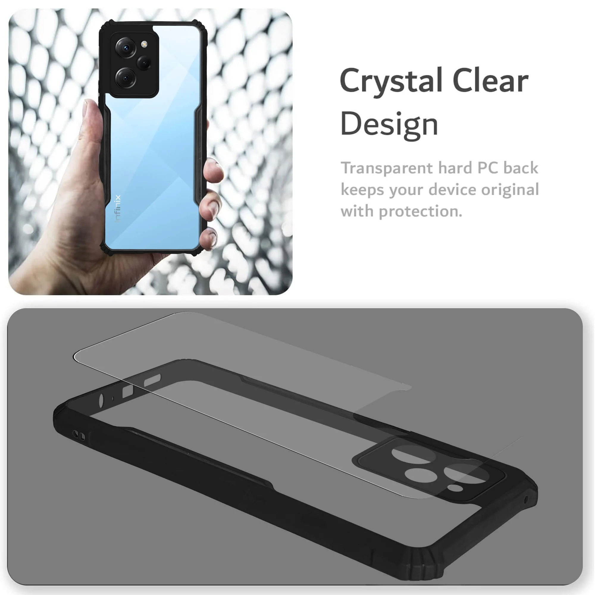 Premium Acrylic Transparent Back Cover for Infinix Hot 30i - Image 4