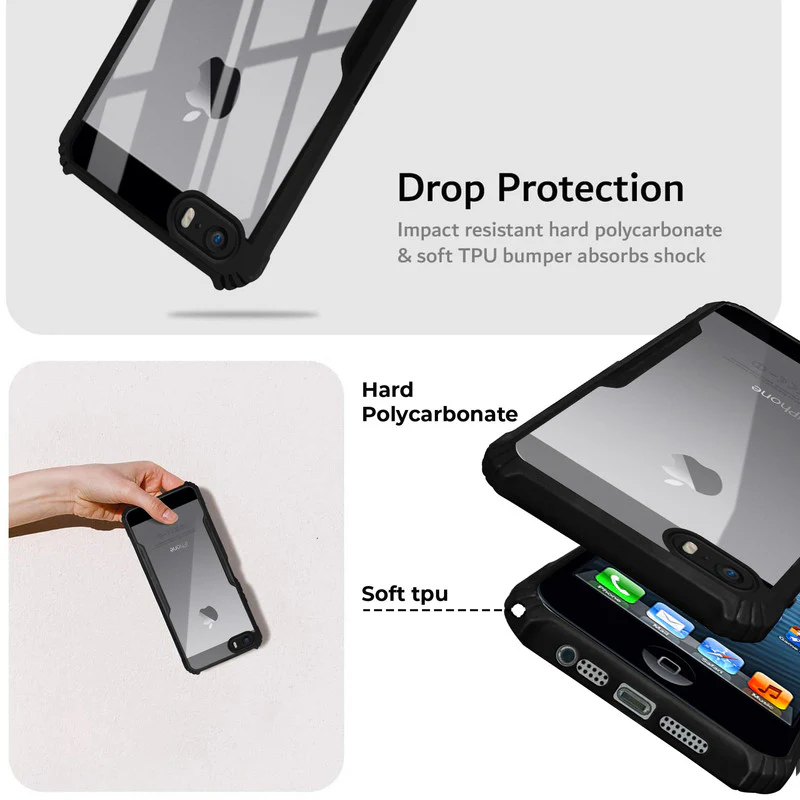 Premium Acrylic Transparent Back Cover for Apple iPhone 5 - Image 3