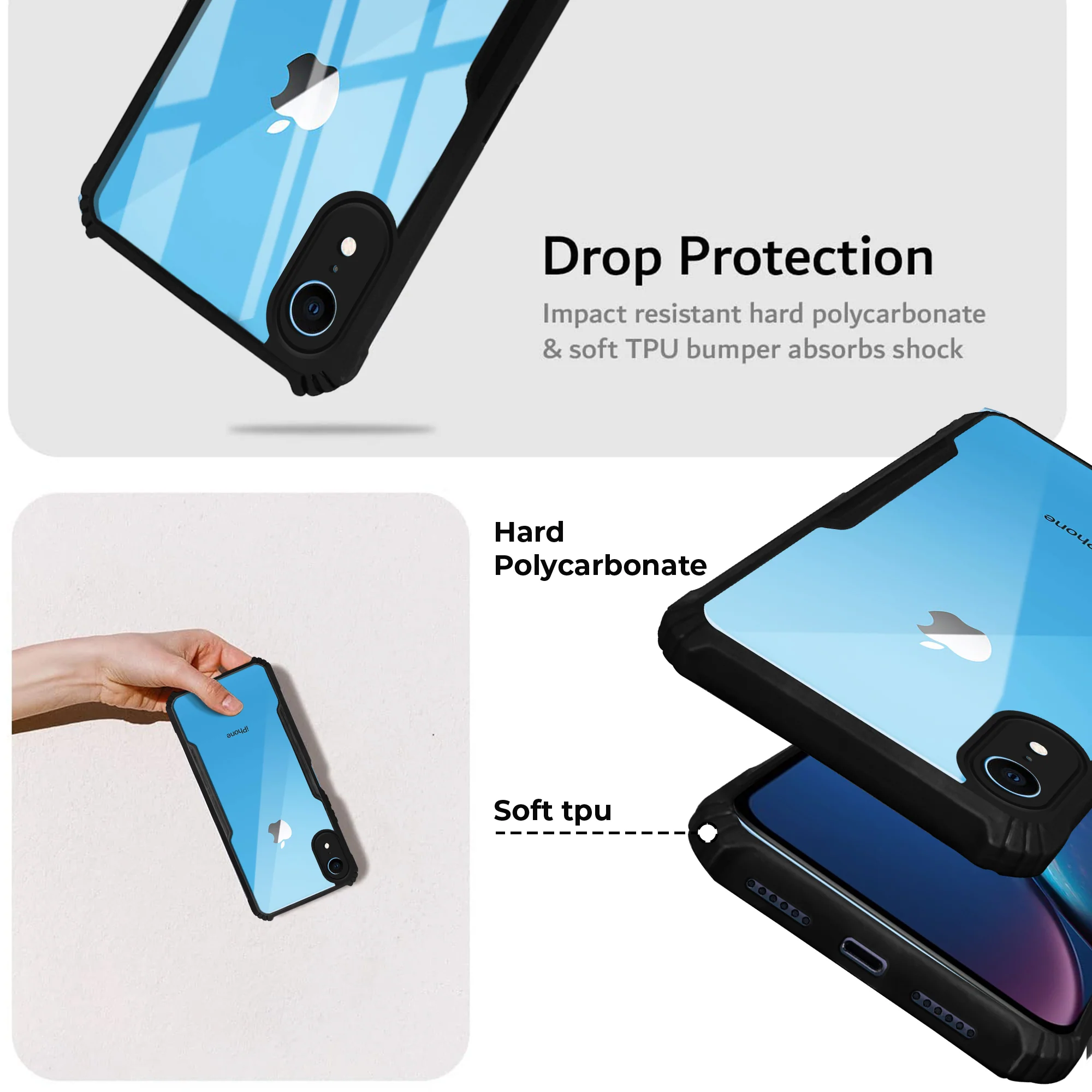 Premium Acrylic Transparent Back Cover for Apple iPhone XR - Image 3