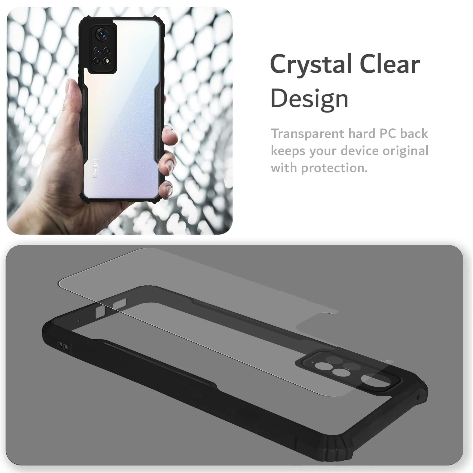Premium Acrylic Transparent Back Cover for Redmi Note 11 - Image 5