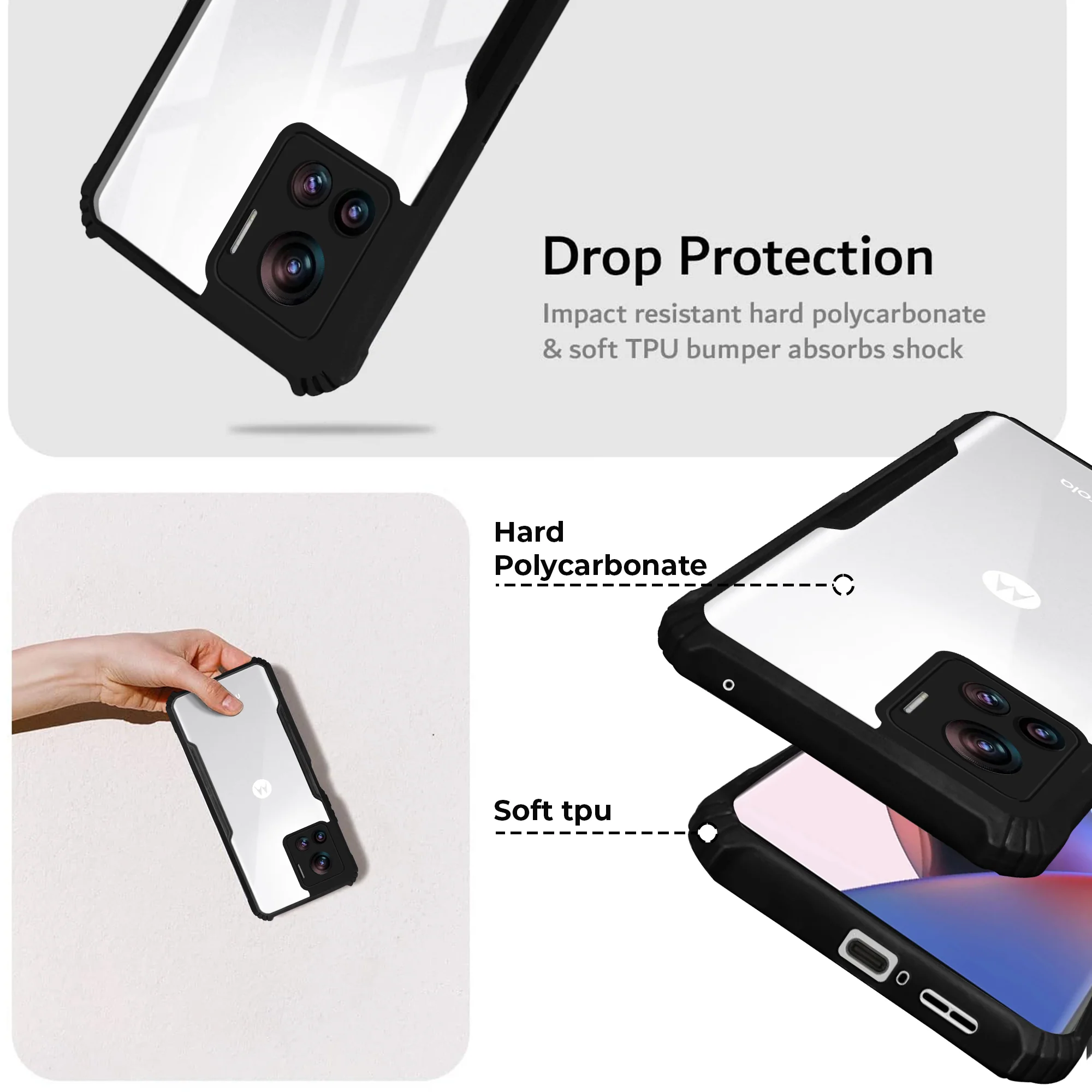 Premium Acrylic Transparent Back Cover for Motorola Edge 30 Ultra 5G - Image 3