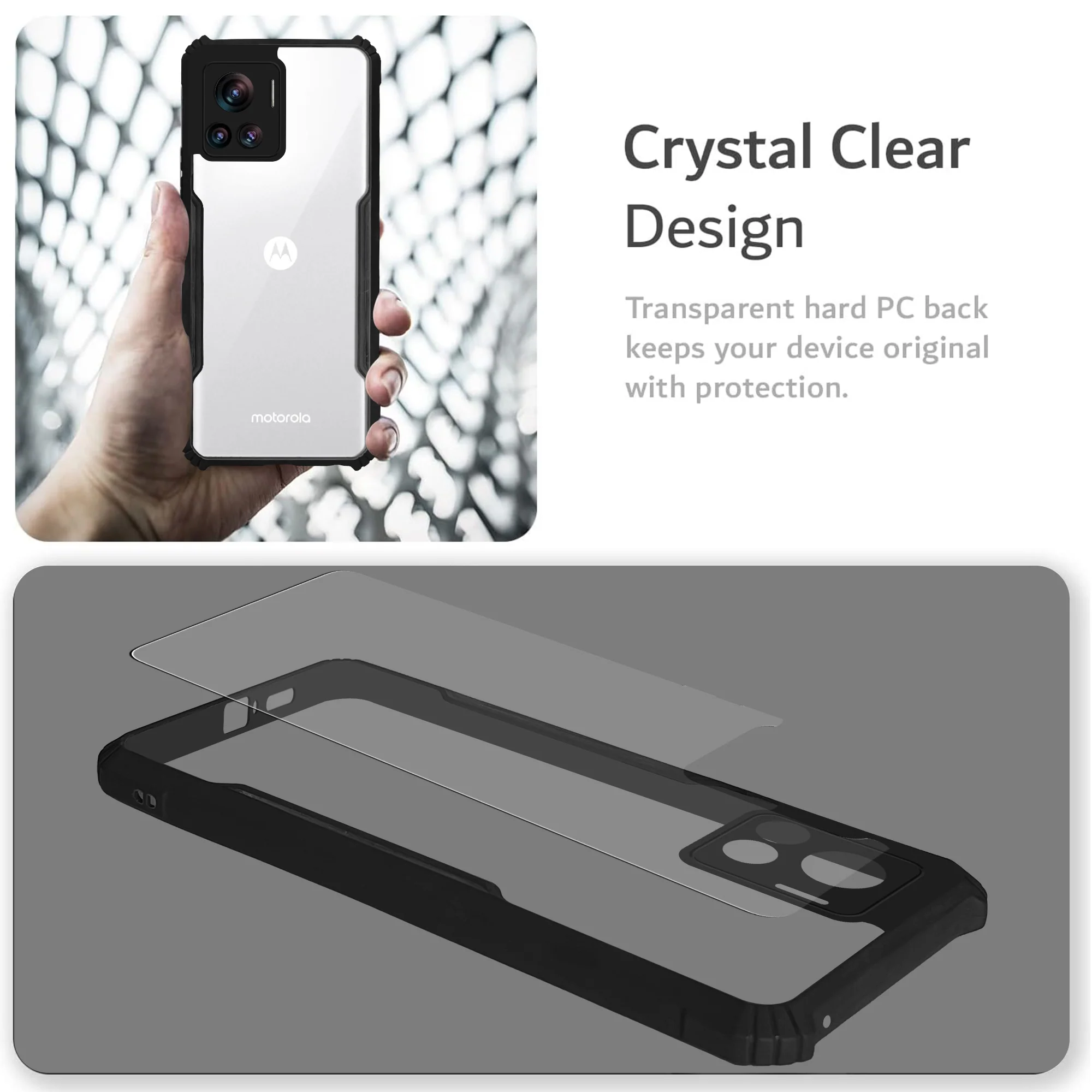 Premium Acrylic Transparent Back Cover for Motorola Edge 30 Ultra 5G - Image 4