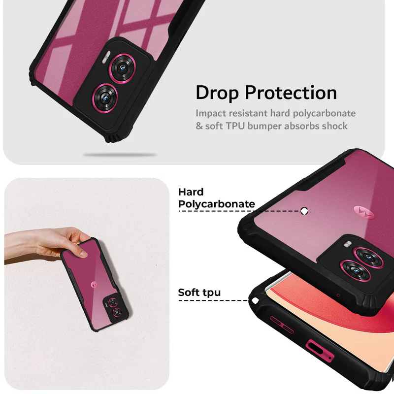 Premium Acrylic Transparent Back Cover for Motorola Edge 50 Fusion - Image 3