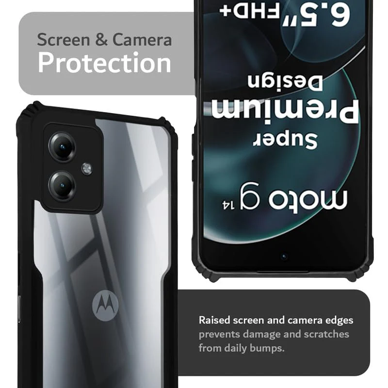 Premium Acrylic Transparent Back Cover for Motorola Moto G14 - Image 5