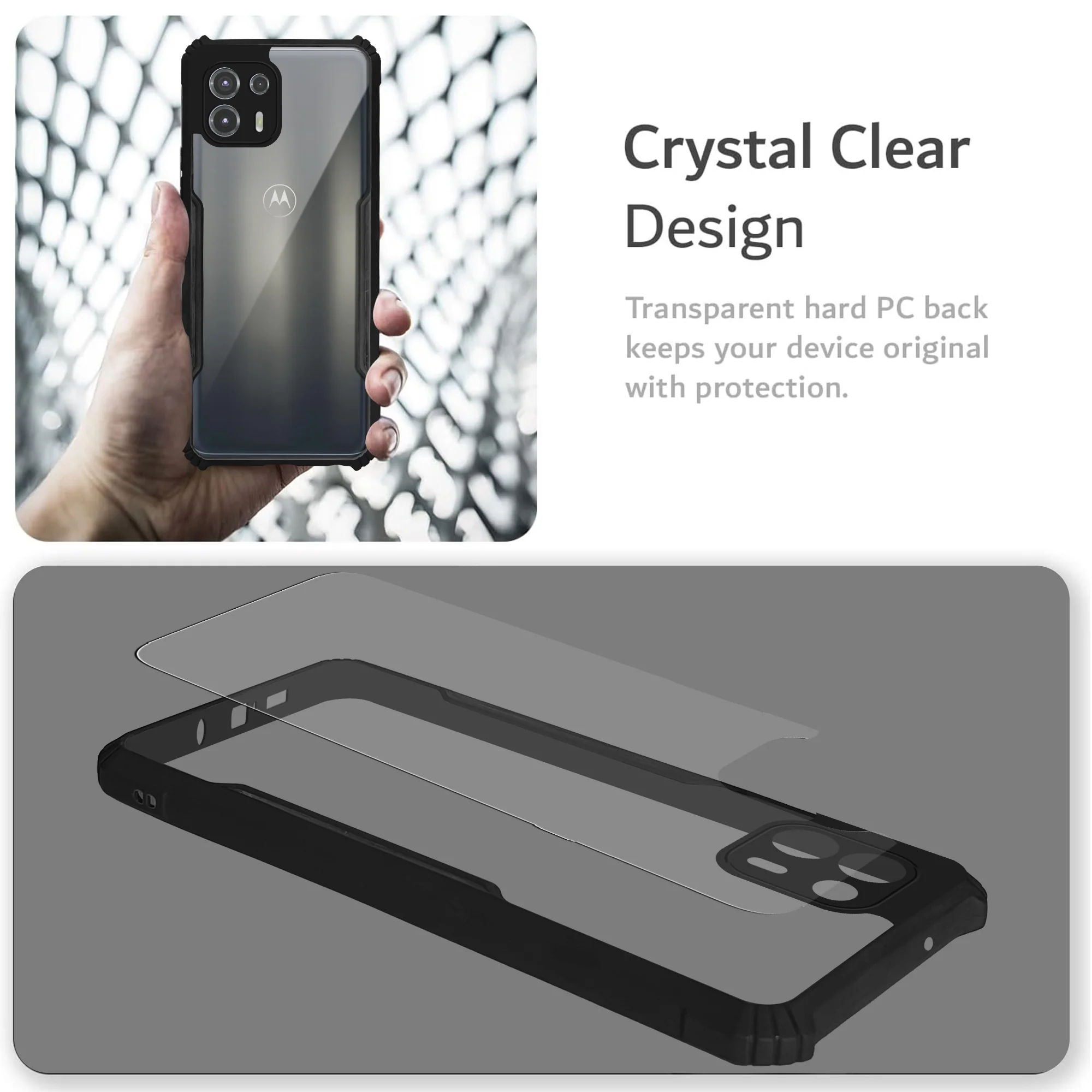 Premium Acrylic Transparent Back Cover for Motorola Edge 20 Fusion - Image 4
