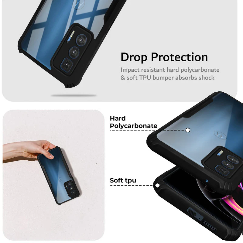 Premium Acrylic Transparent Back Cover for Motorola Moto Edge 20 Pro - Image 3