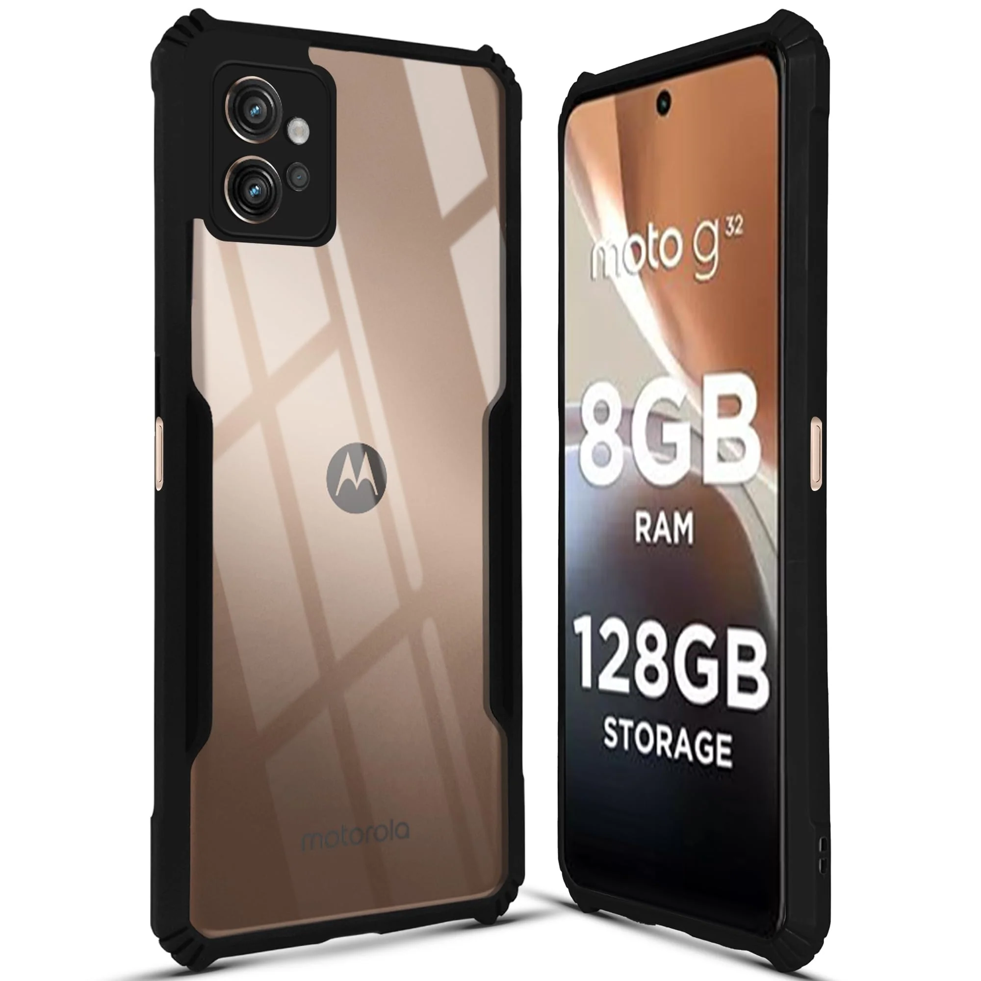 Premium Acrylic Transparent Back Cover for Motorola Moto G32 - Image 3