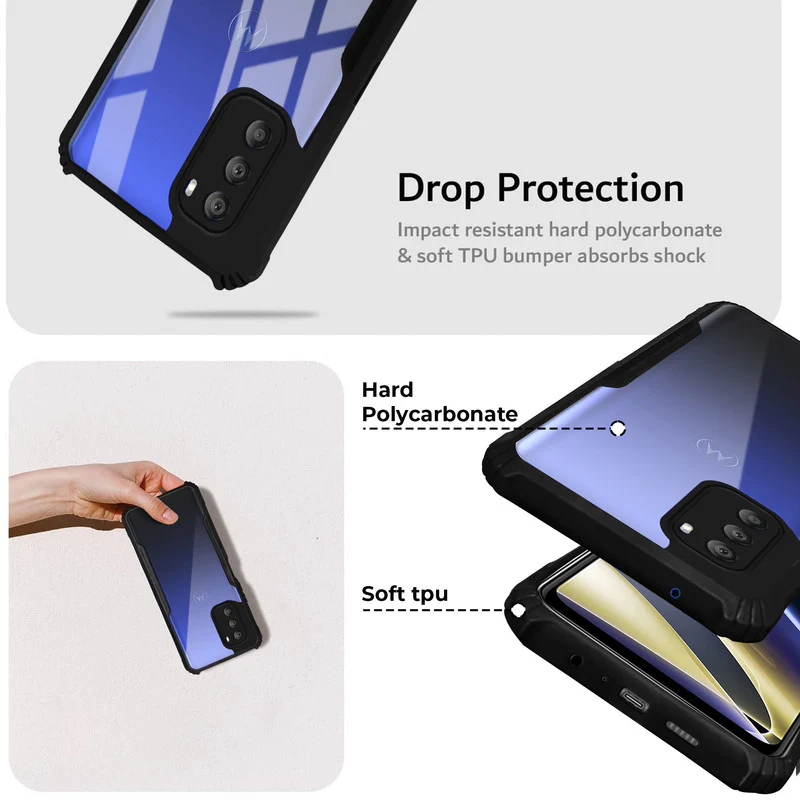 Premium Acrylic Transparent Back Cover for Motorola Moto G51 5G - Image 2