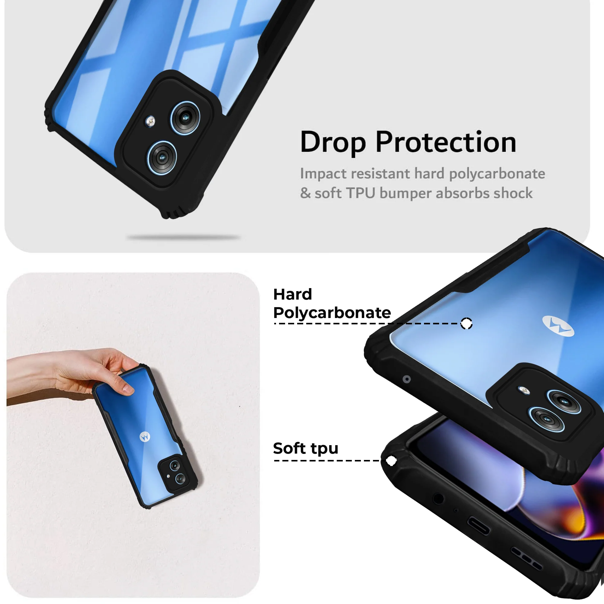 Premium Acrylic Transparent Back Cover for Motorola G54 5G - Image 4