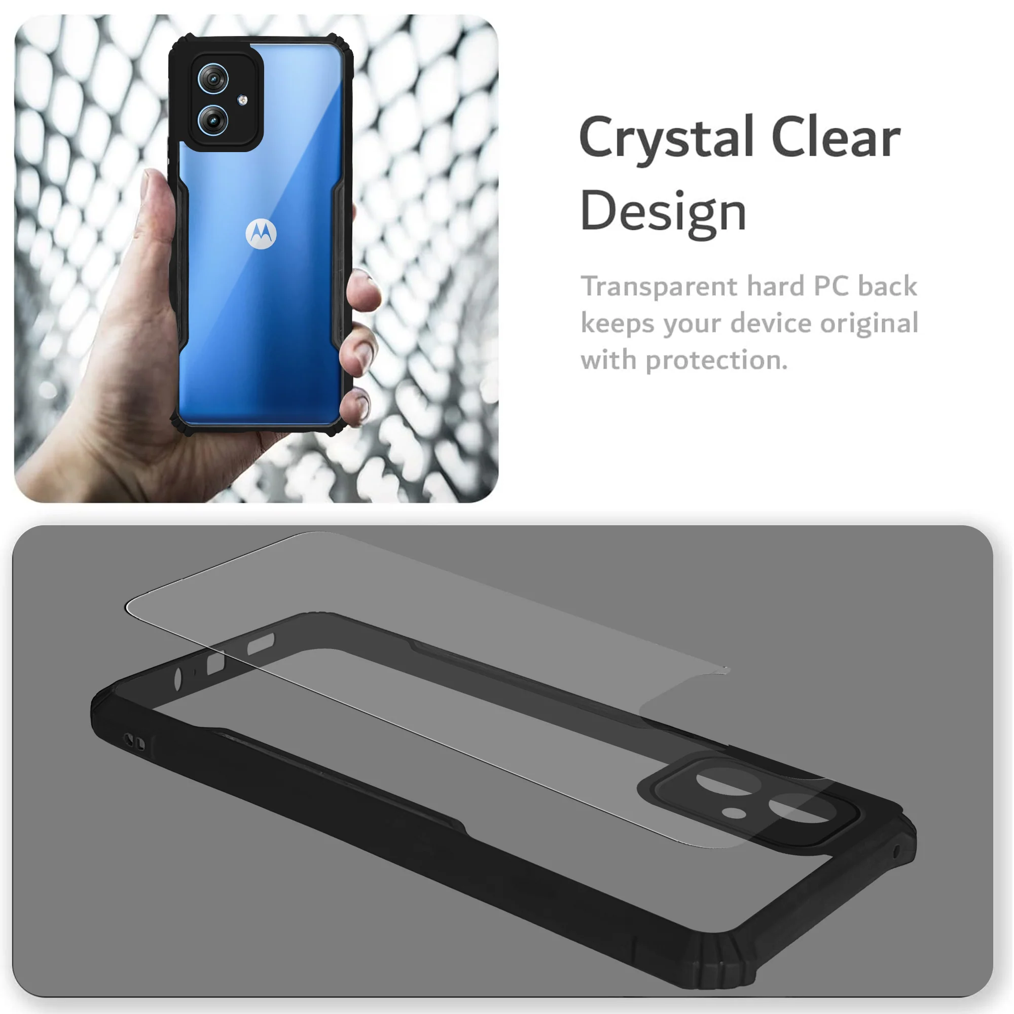 Premium Acrylic Transparent Back Cover for Motorola G54 5G - Image 5