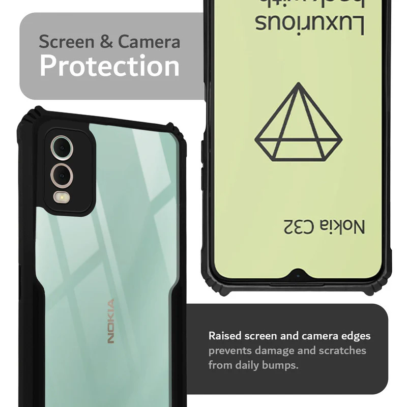 Premium Acrylic Transparent Back Cover for Nokia C32 - Image 4