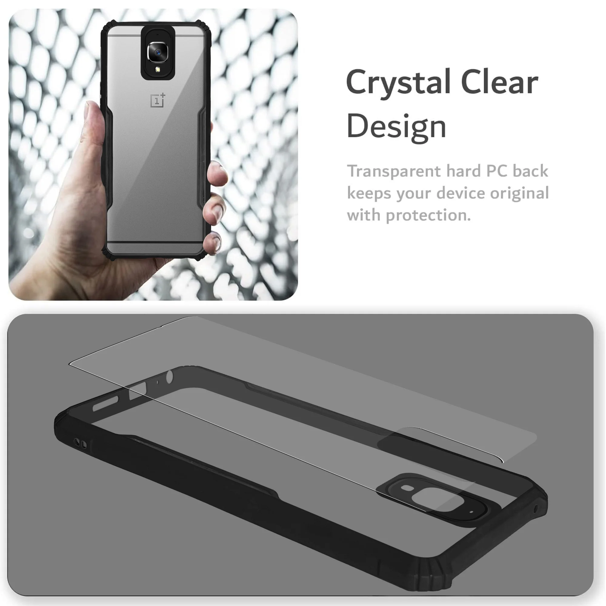 Premium Acrylic Transparent Back Cover for Oneplus 3 - Image 5