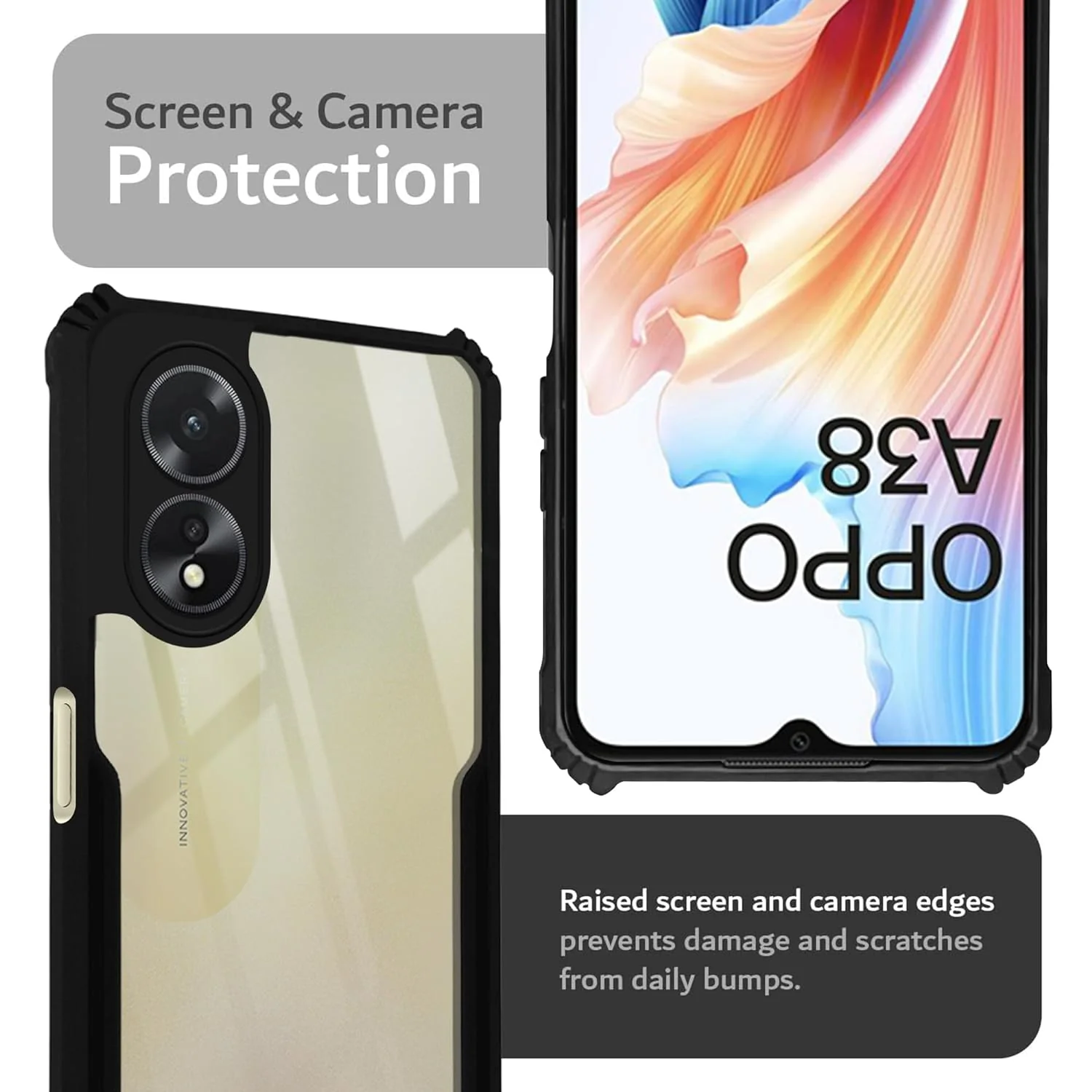 Premium Acrylic Transparent Back Cover for Oppo A38 4G | Oppo A18 4G - Image 6